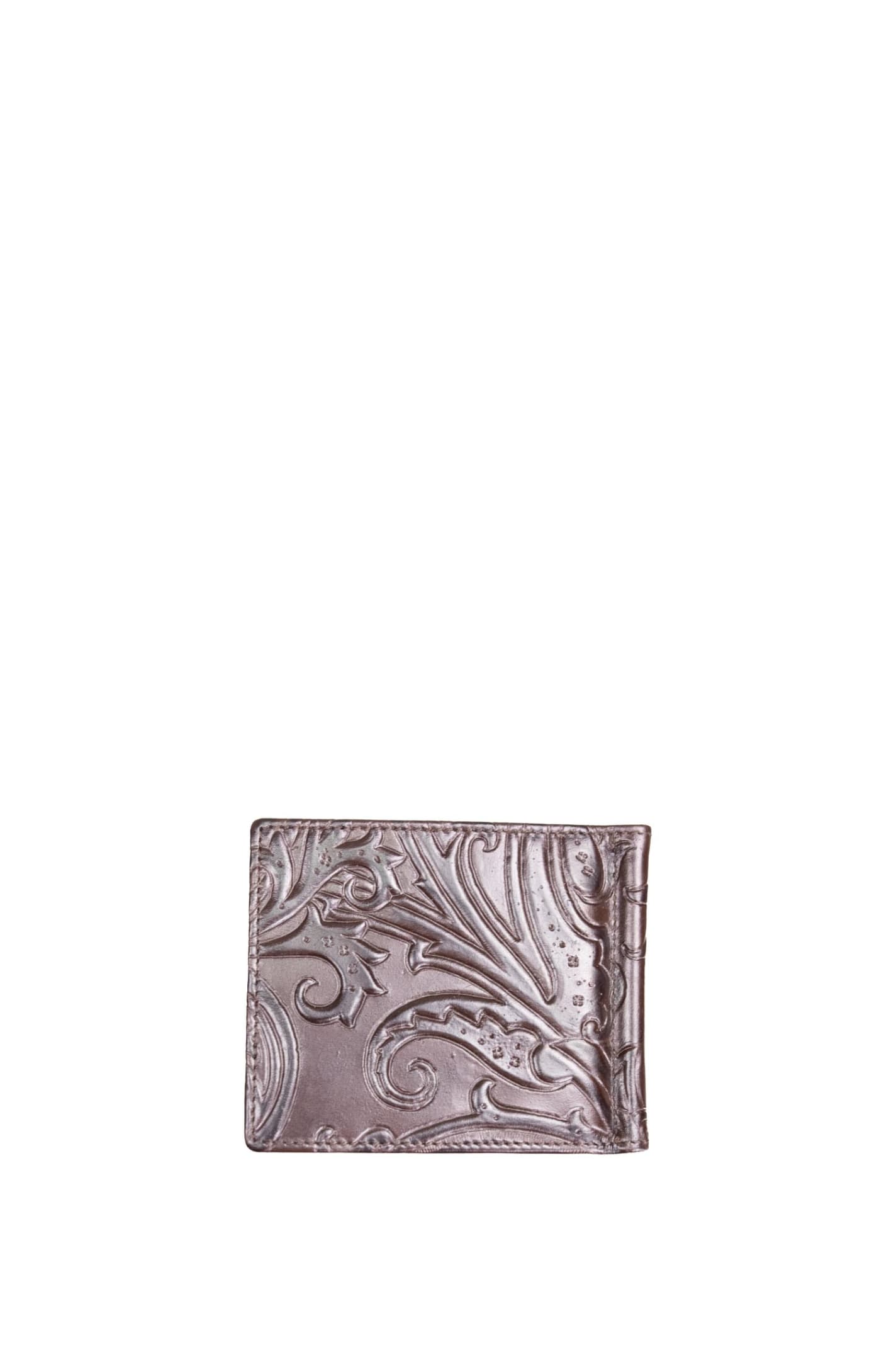 Shop Etro Leather Wallet In Brown