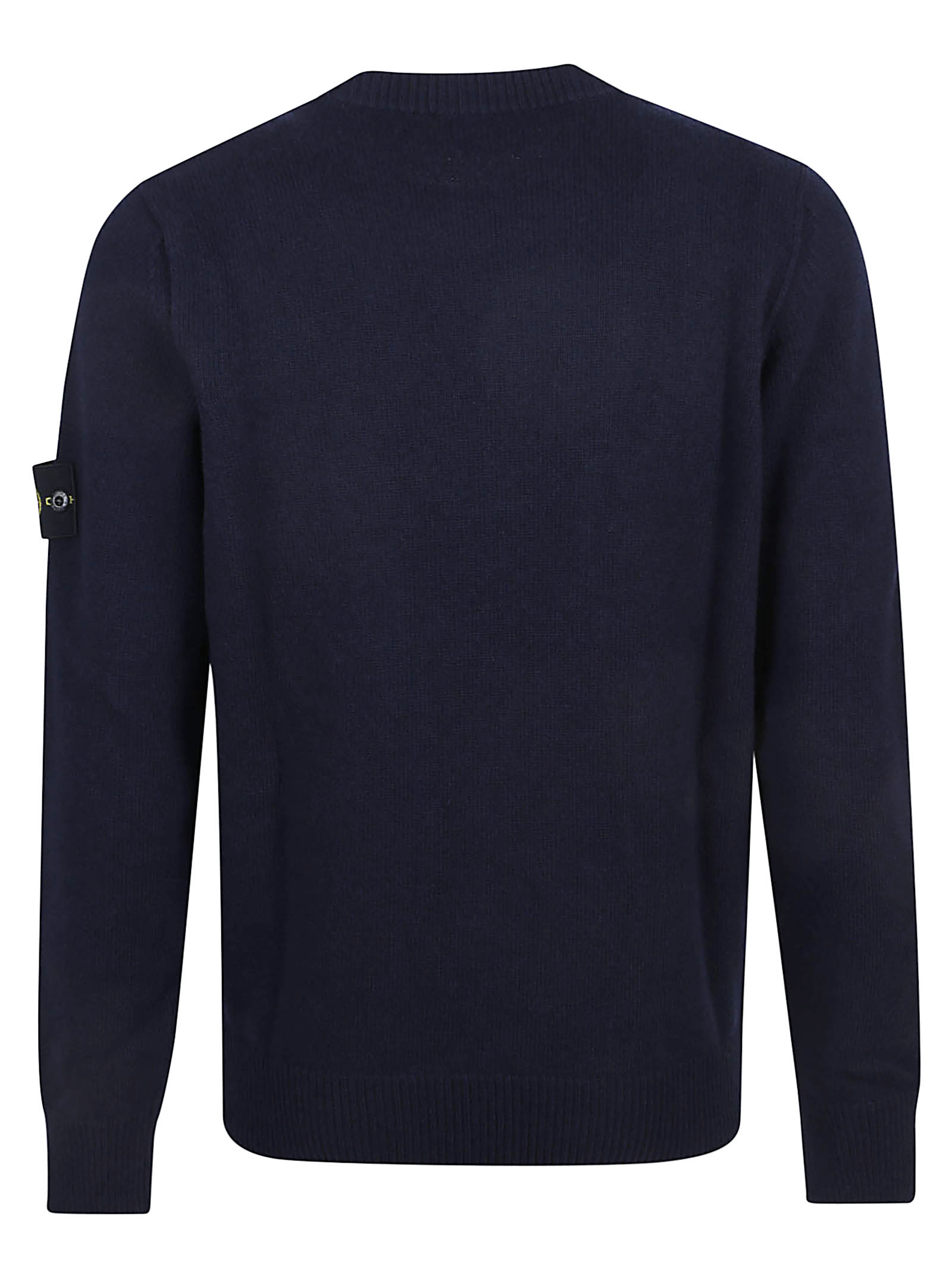 Stone Island Long Sleeve Crew Neck Knit Sweater In Blue