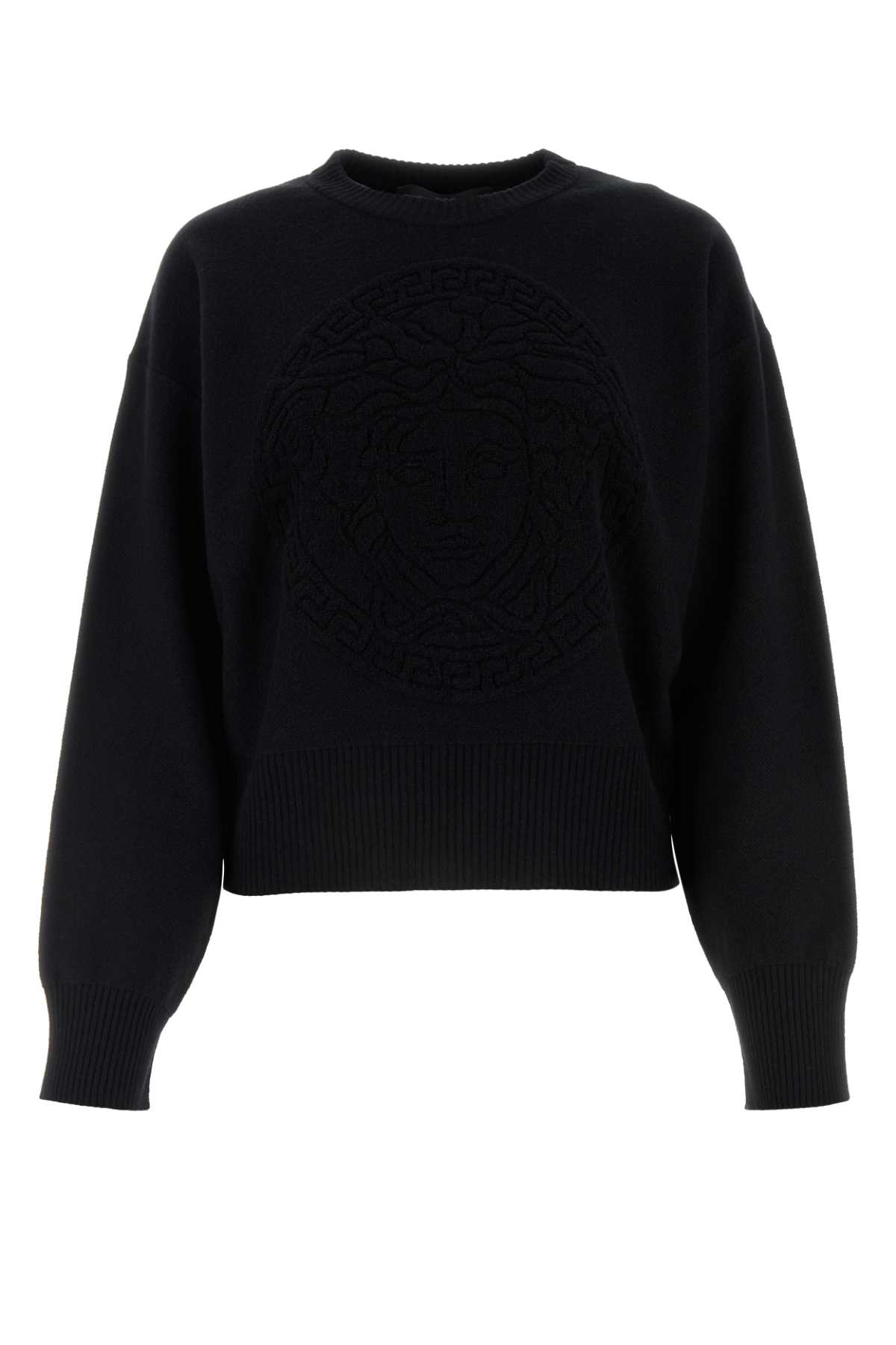 Black Wool Blend Oversize Sweater