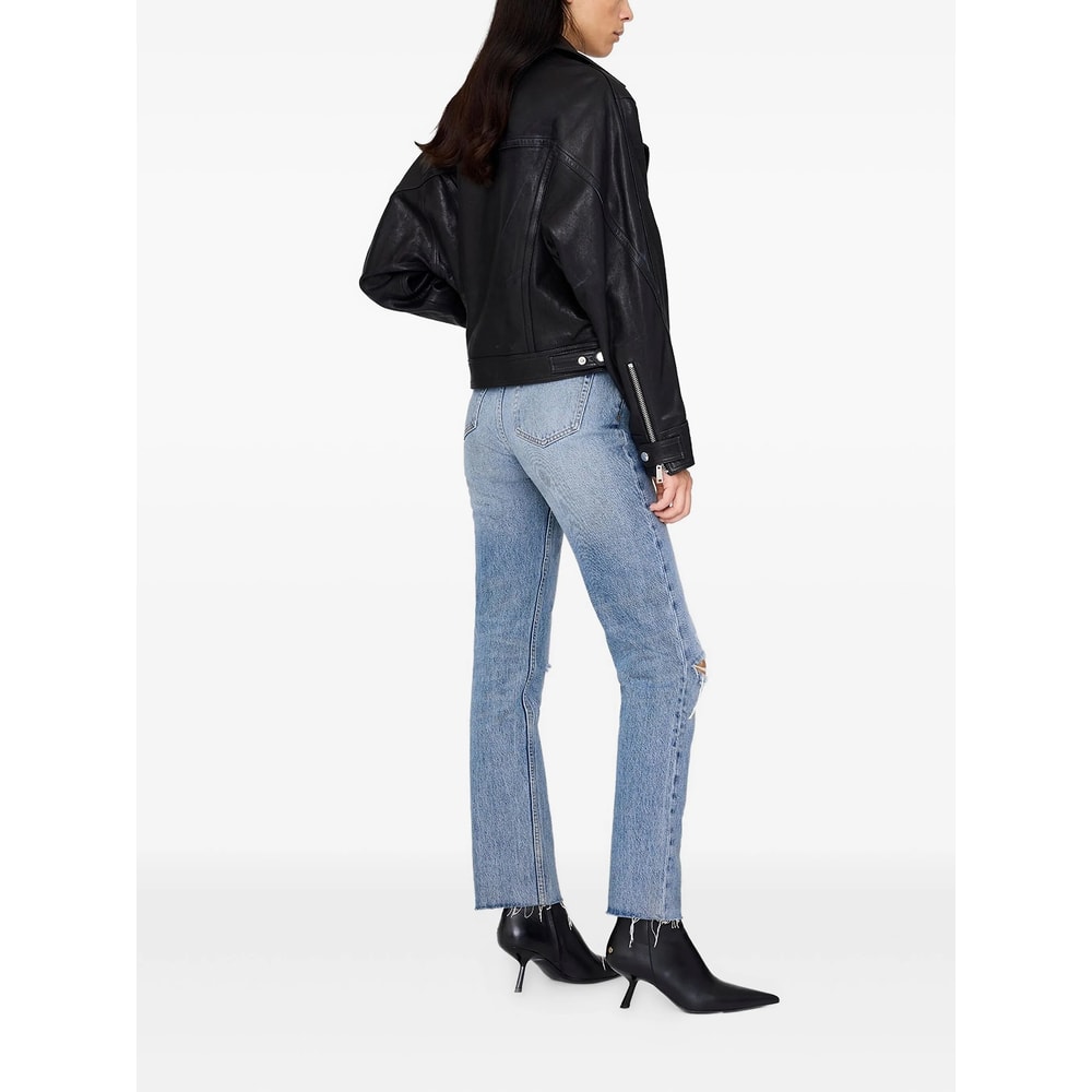 Anine Bing Julie Leather Jacket In Black