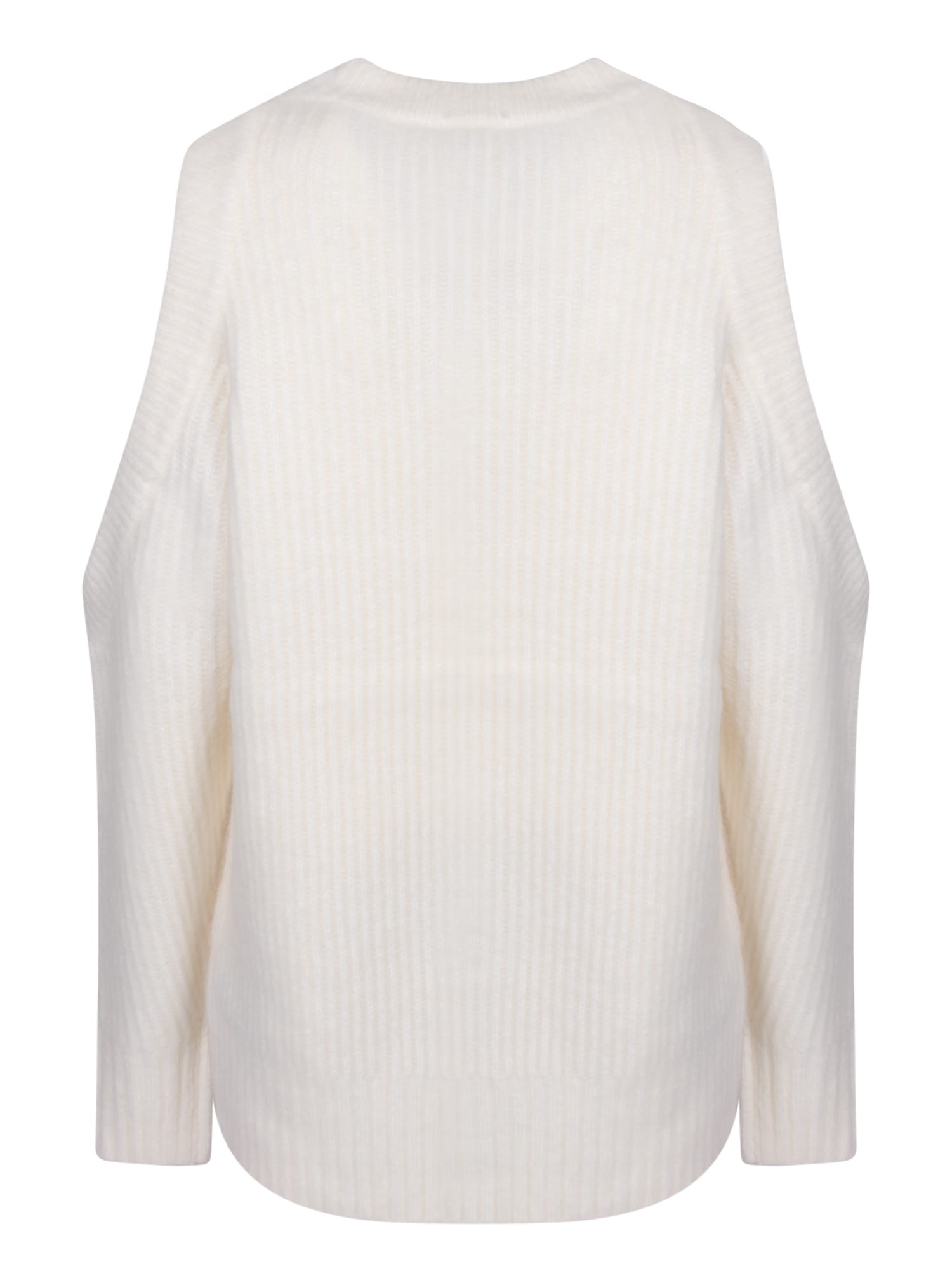 Ganni Women Jersey With Logo In Egret