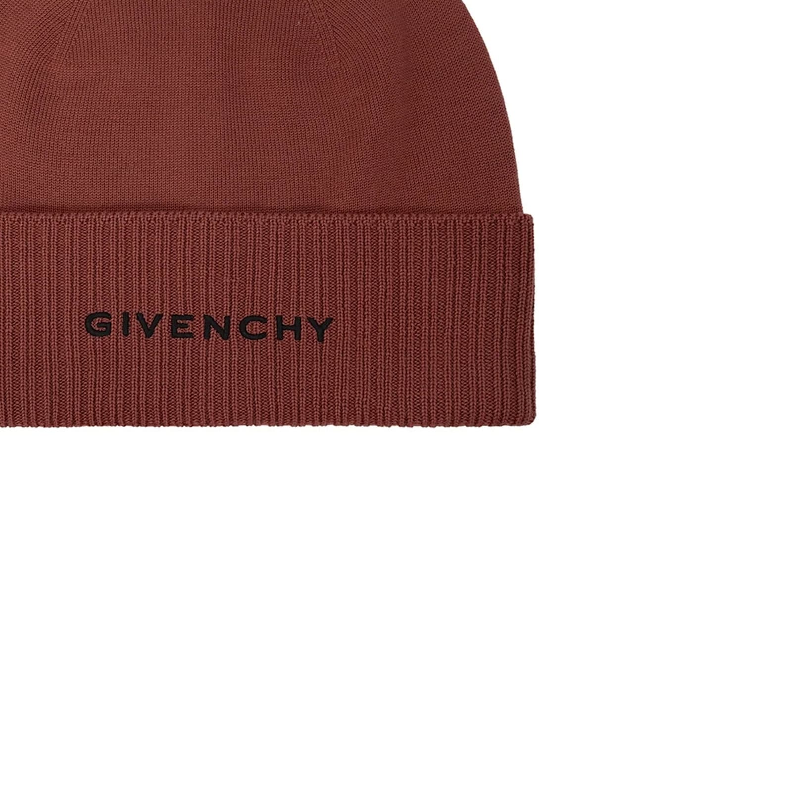 Shop Givenchy Wool Logo Hat In Brown