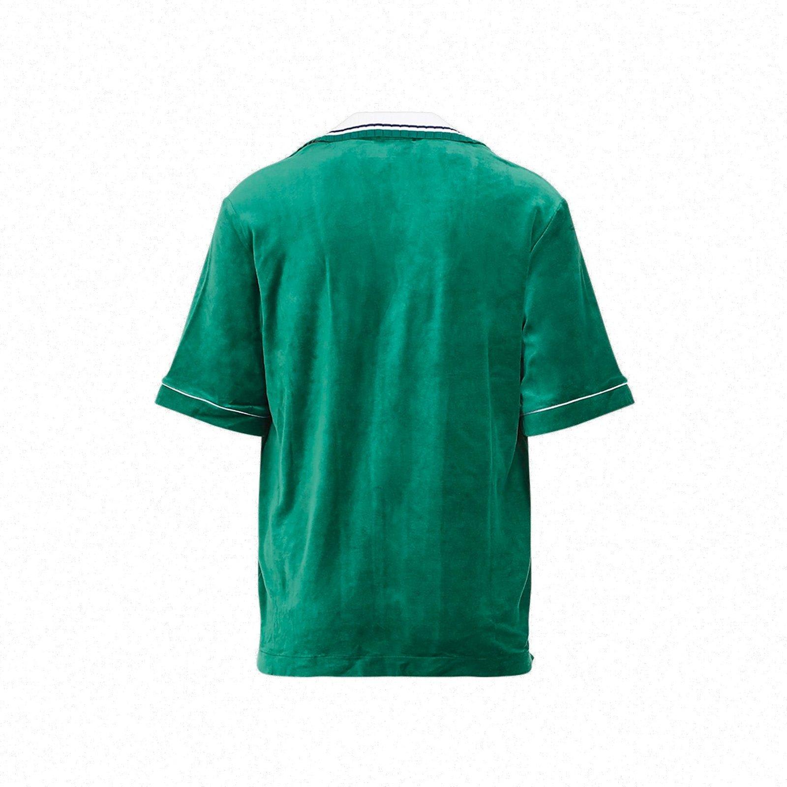 Shop Casablanca Velour Shirt In Green