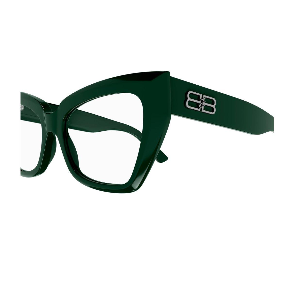 Shop Balenciaga Butterfly Frame Glasses In 004 Green Green Transpare