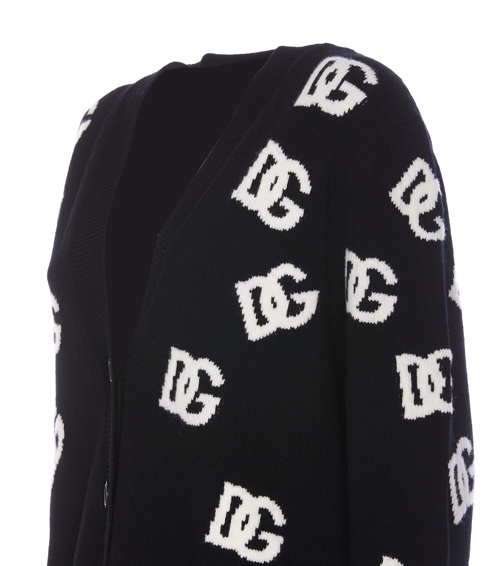 Shop Dolce & Gabbana Logo Cardigan In Black