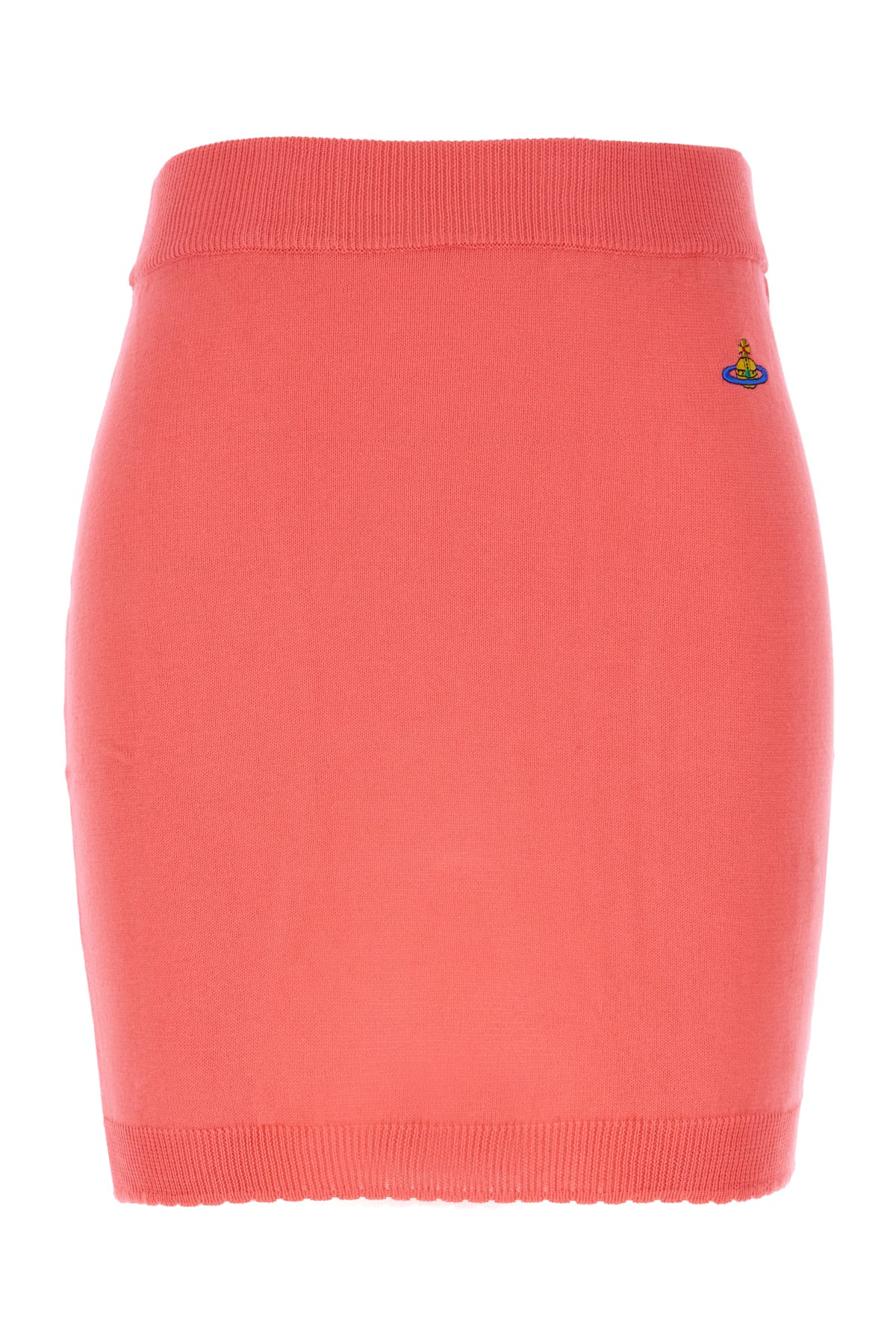 Coral Cotton Mini Skirt