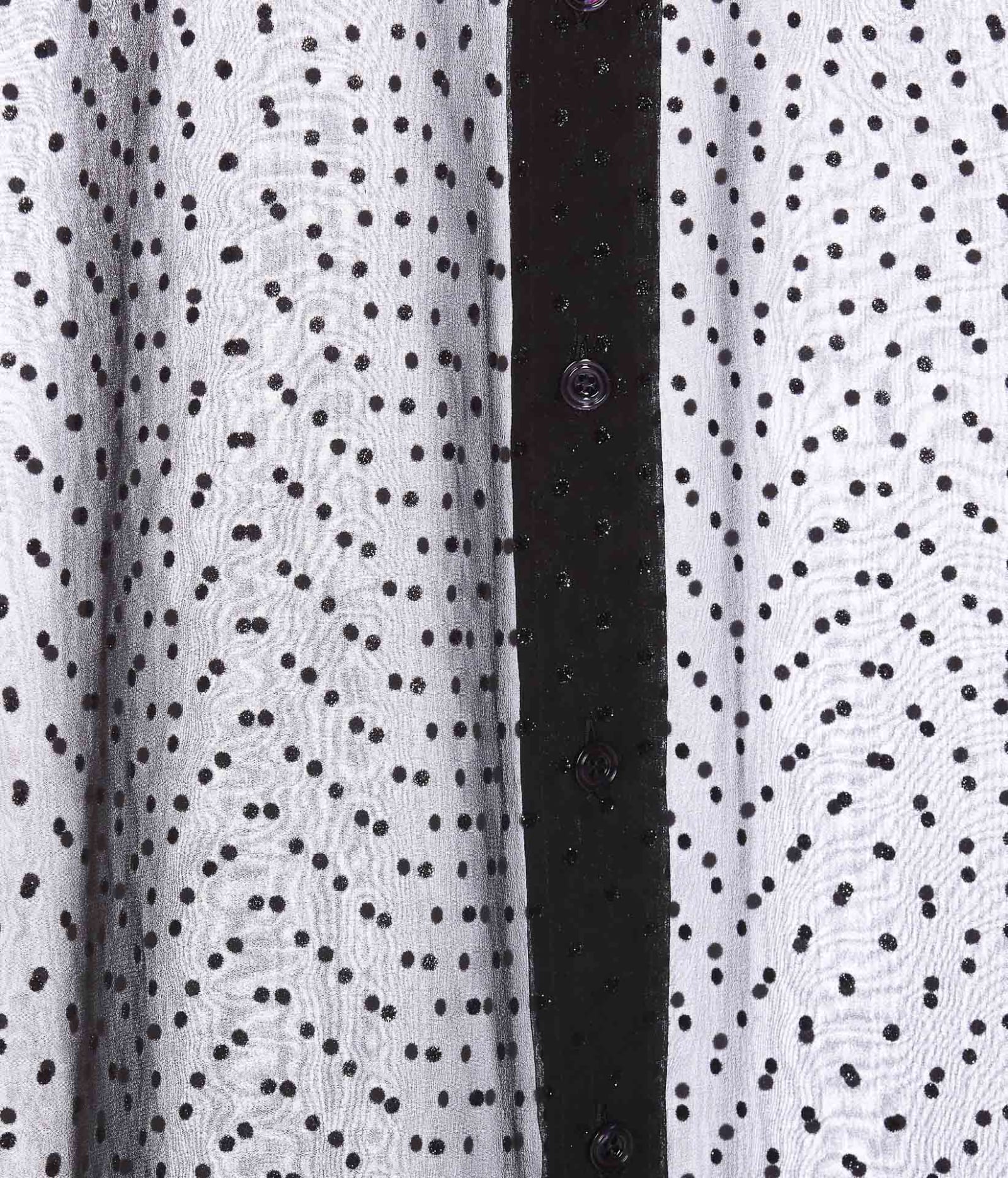 Shop Tom Ford Flocked Polka Dots Shirt In Black