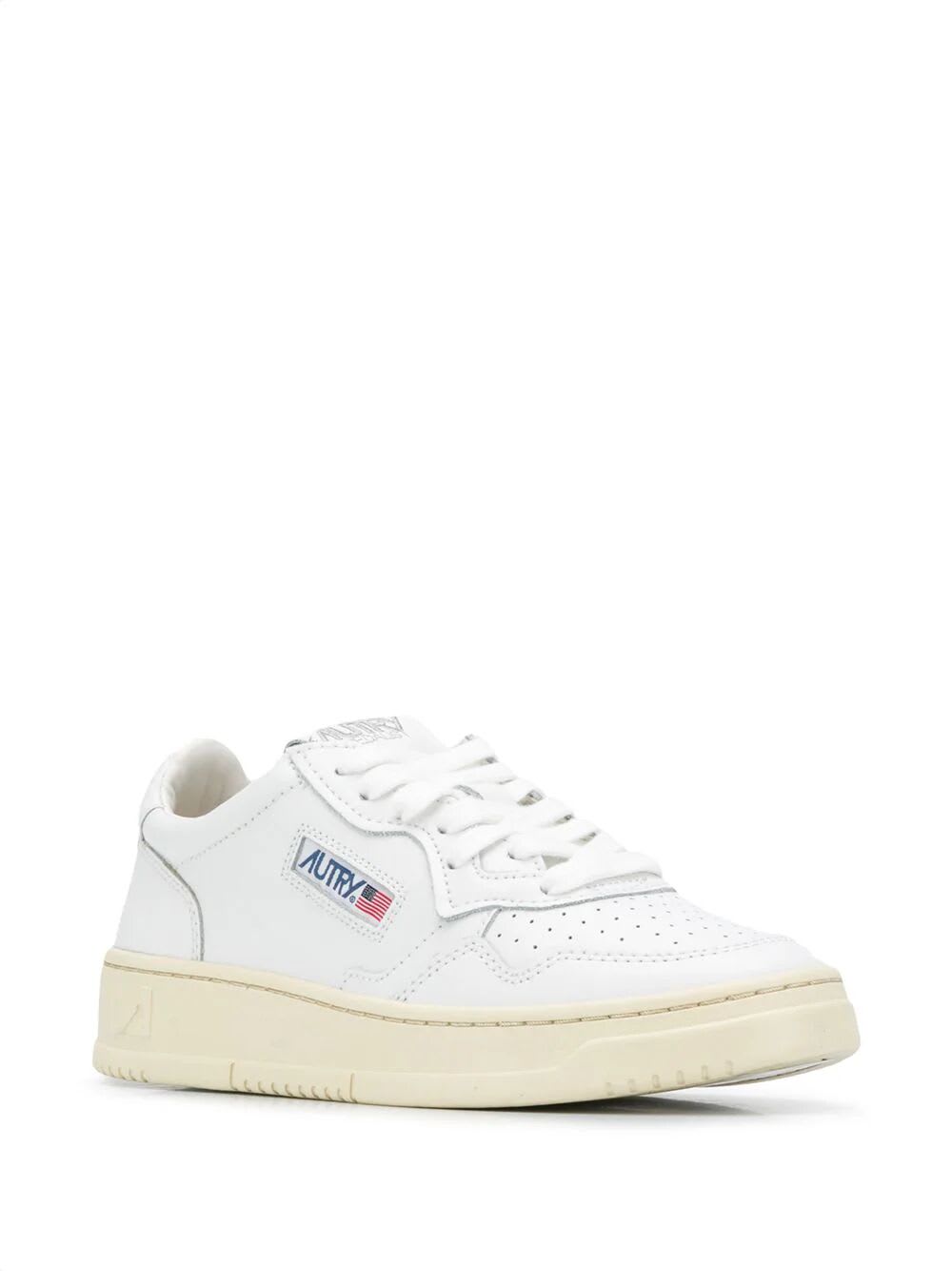 Shop Autry Medalist Low Sneakers In White White