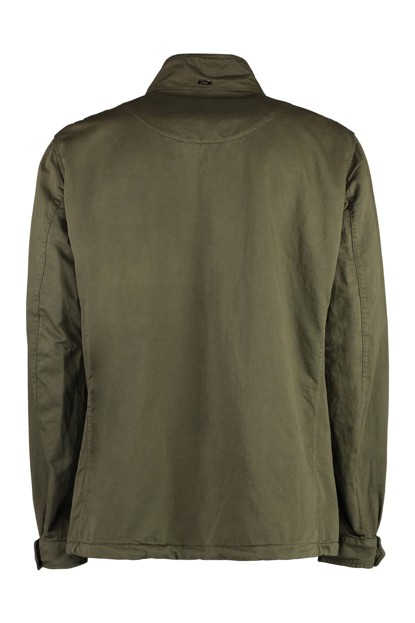 Shop Herno Field Cotton-linen Blend Jacket In Green