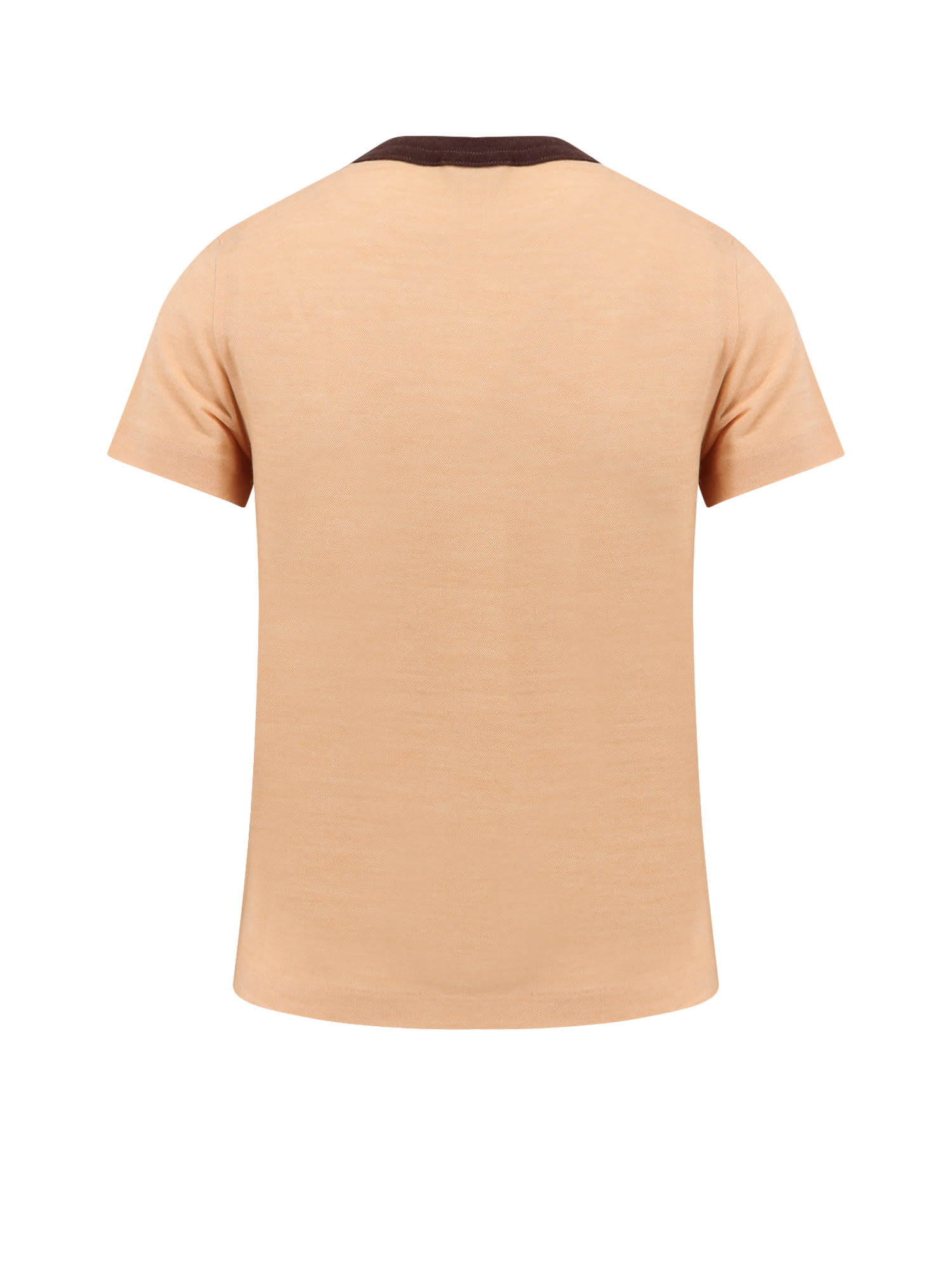 Shop Chloé Jersey T-shirt With A Large Portrait Print And Logo In Orange