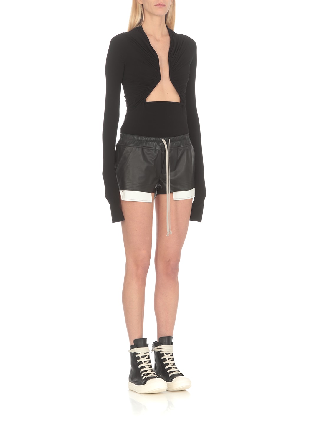 Rick Owens Women Fog Boxers Shorts in Black