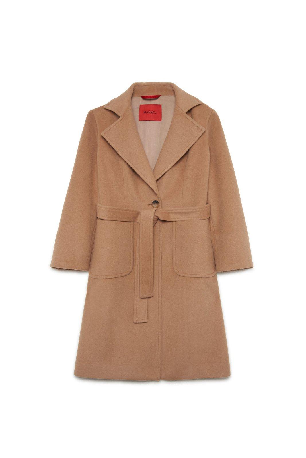 MAX&AMP;CO. BELTED SINGLE-BREASTED LONG SLEEEVD COAT