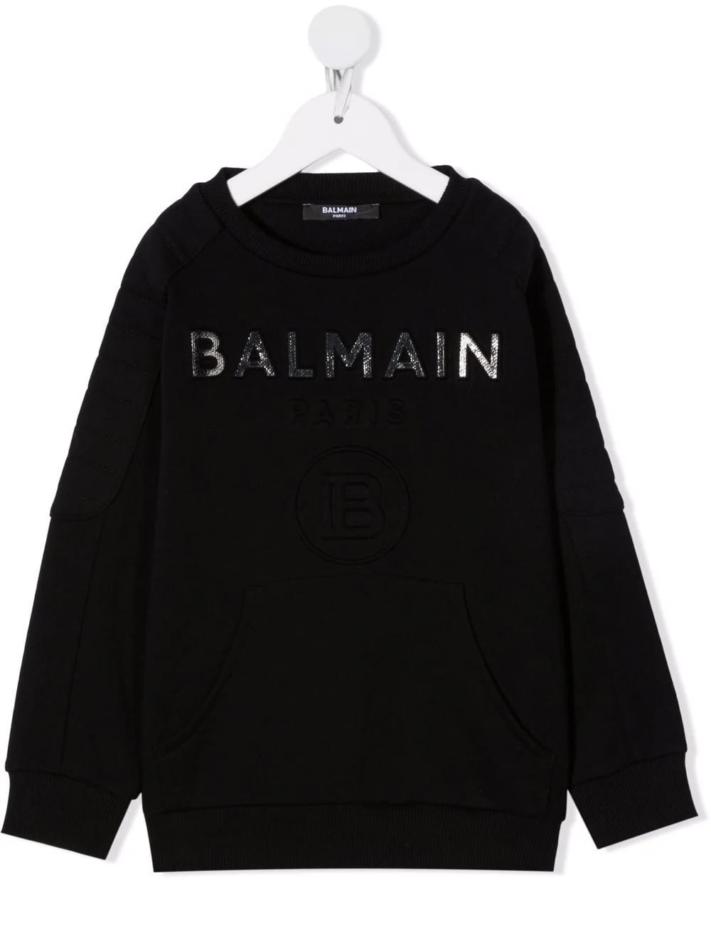 Balmain Black Kids Sweatshirt With Metallic Logo