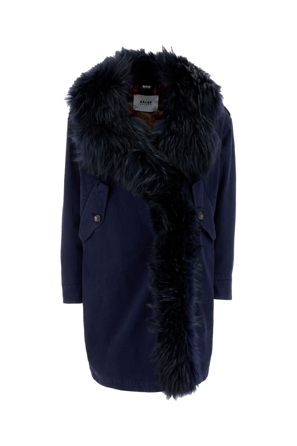 Shop Bazar Deluxe Midnight Blue Stretch Cotton Parka In 388