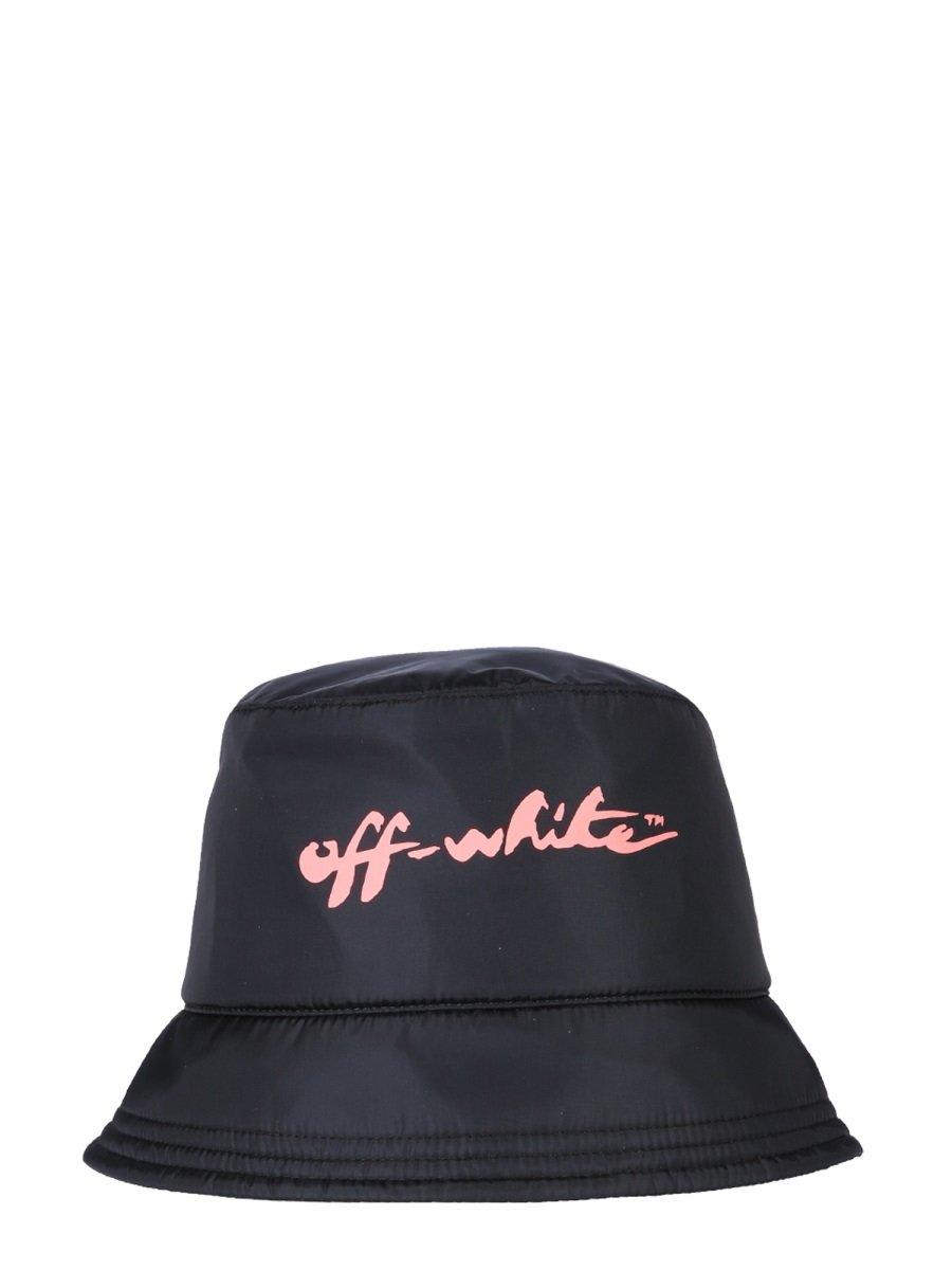 Off-white Logo Printed Bucket Hat In Black