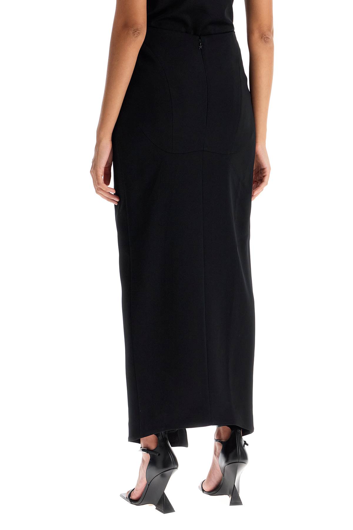 Shop Mugler Long Skirt With Piercing Detail In Black (black)