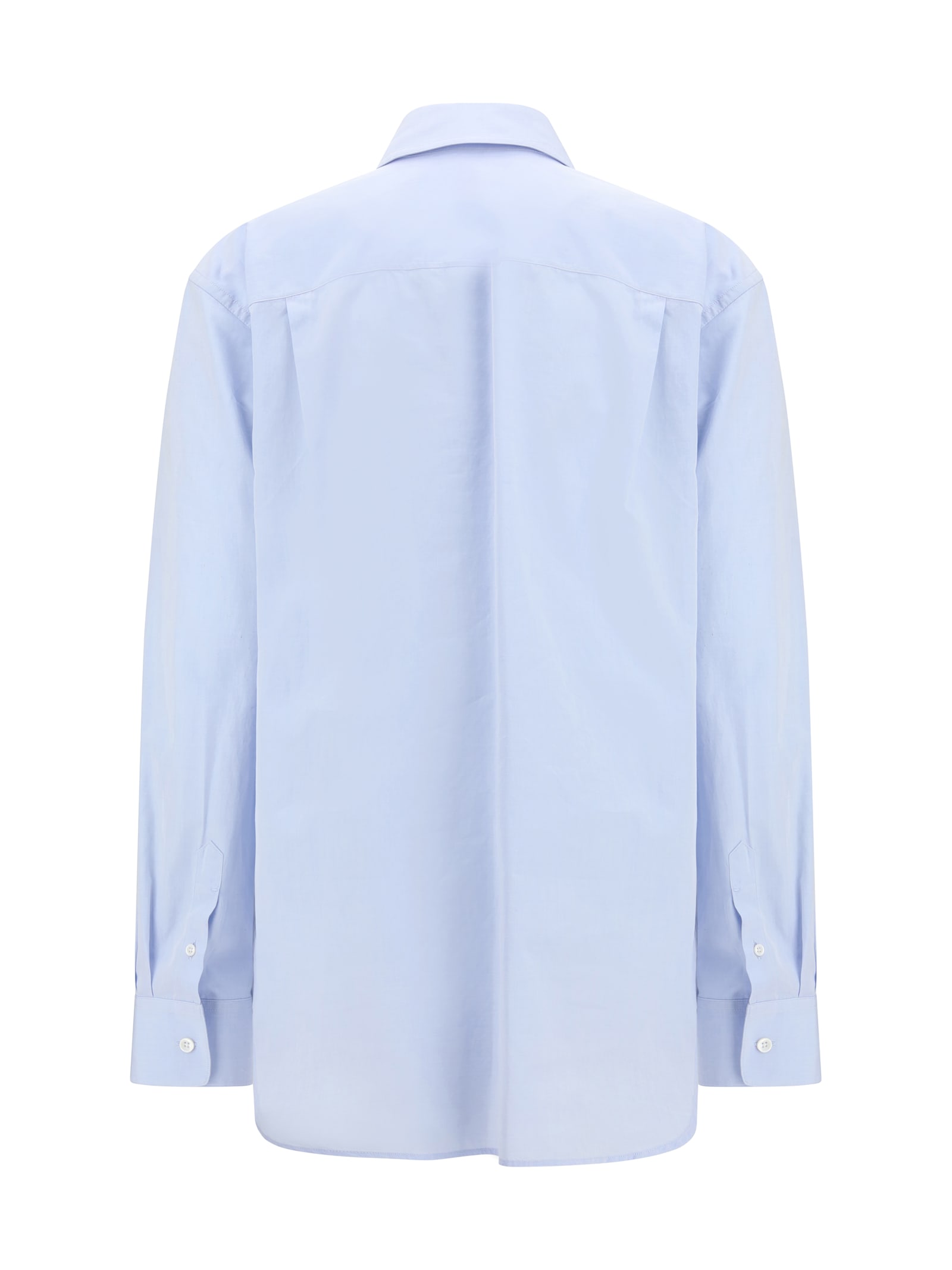 The Row Metis Cotton Poplin Shirt In Blue