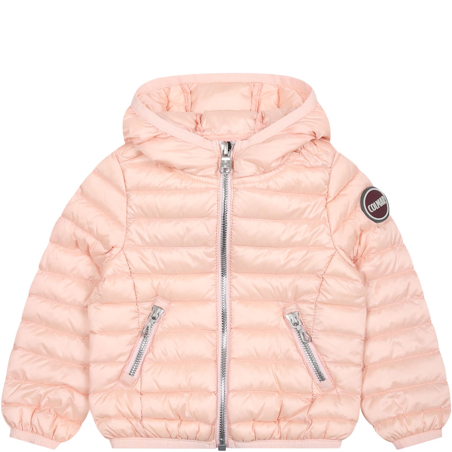 Shop Colmar Pink Down Jacket For Baby Girl With Logo