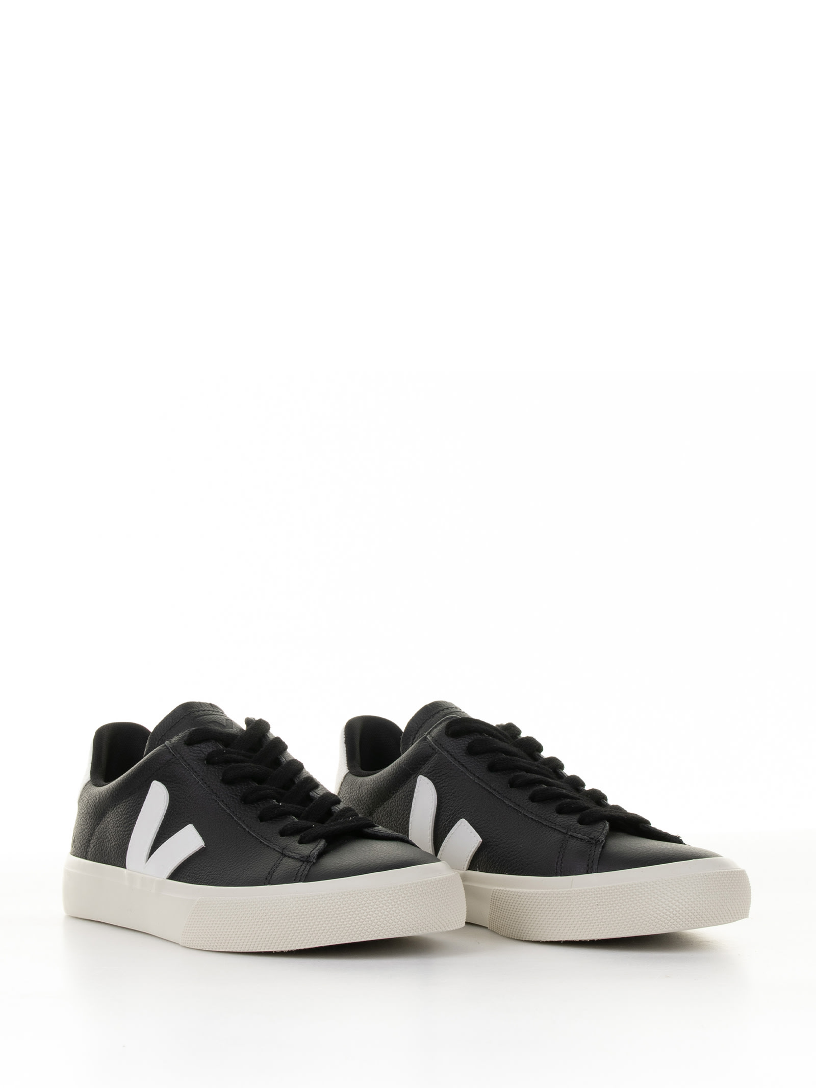 Shop Veja Campo Sneaker In Black White Leather For Women