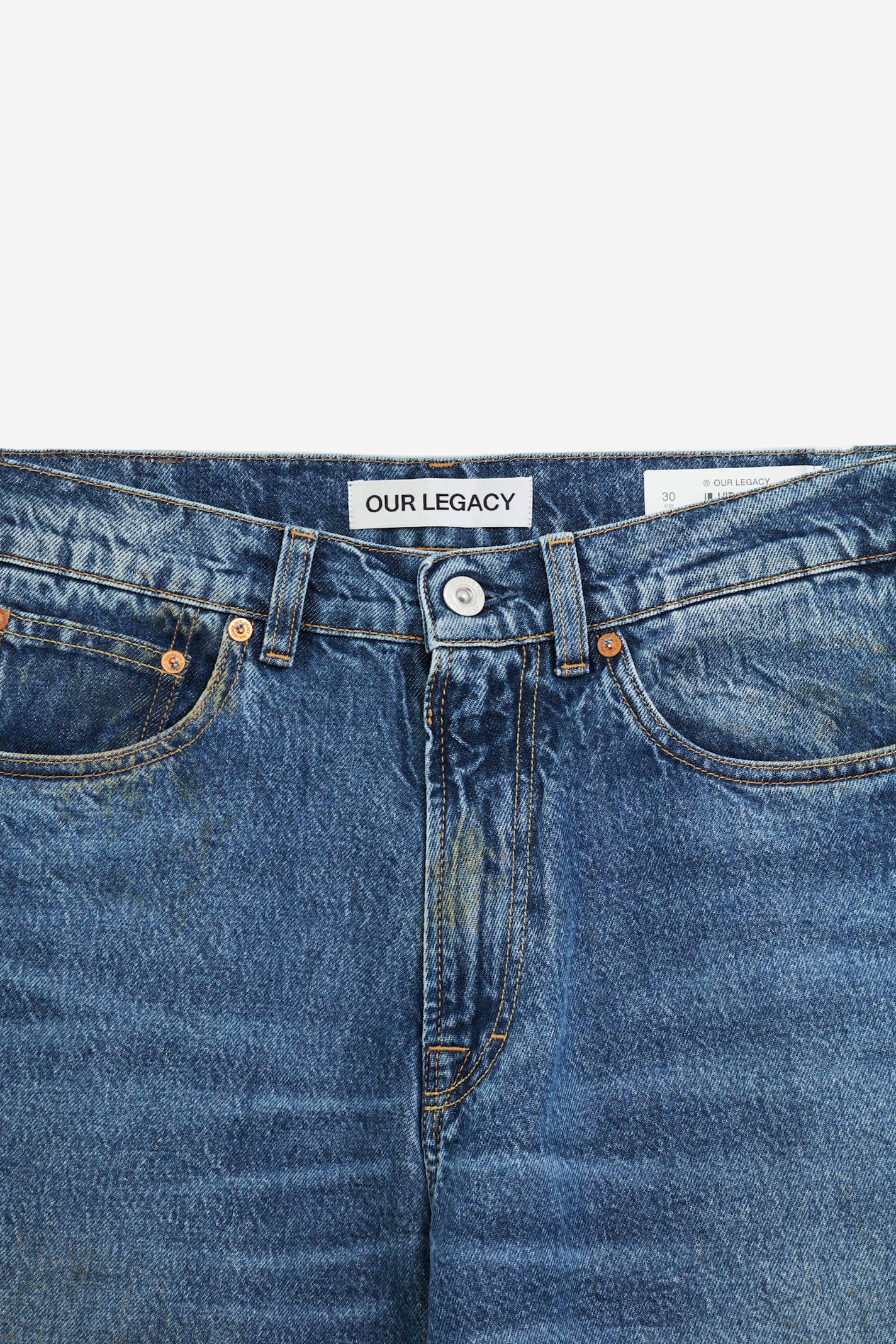 Our Legacy Mens Third Cut Relaxed Wide Leg Jeans In Cyan