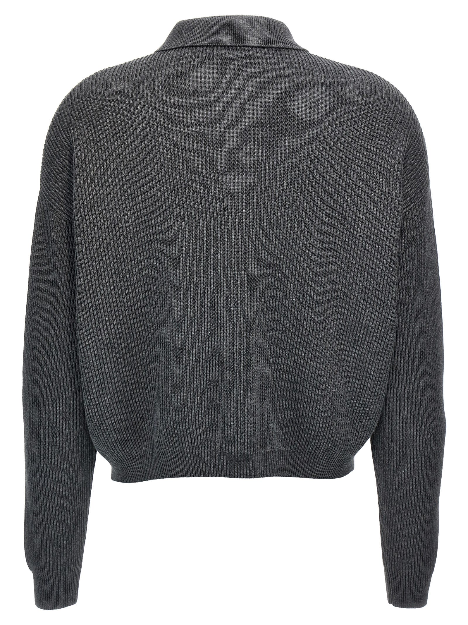 Shop Brunello Cucinelli English Ribbed Sweater In Gray