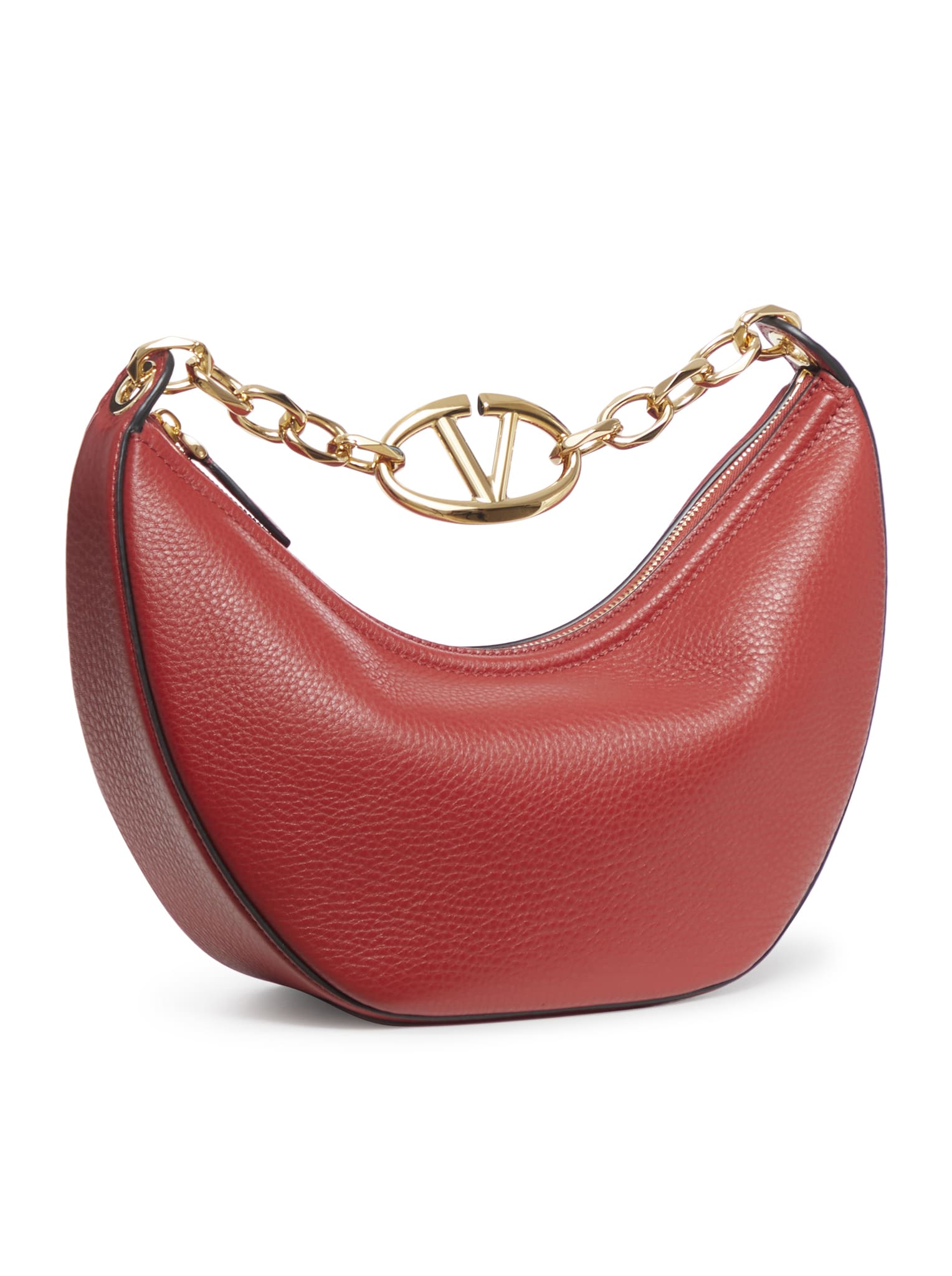Shop Valentino Vlogo Moon Bag Handbag In Red