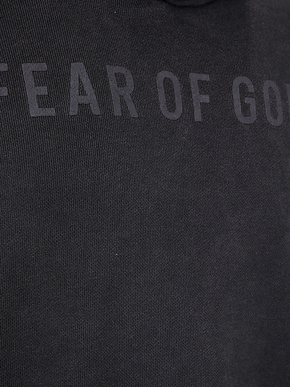 Shop Fear Of God Overlapped Hoodie Logo Black Print