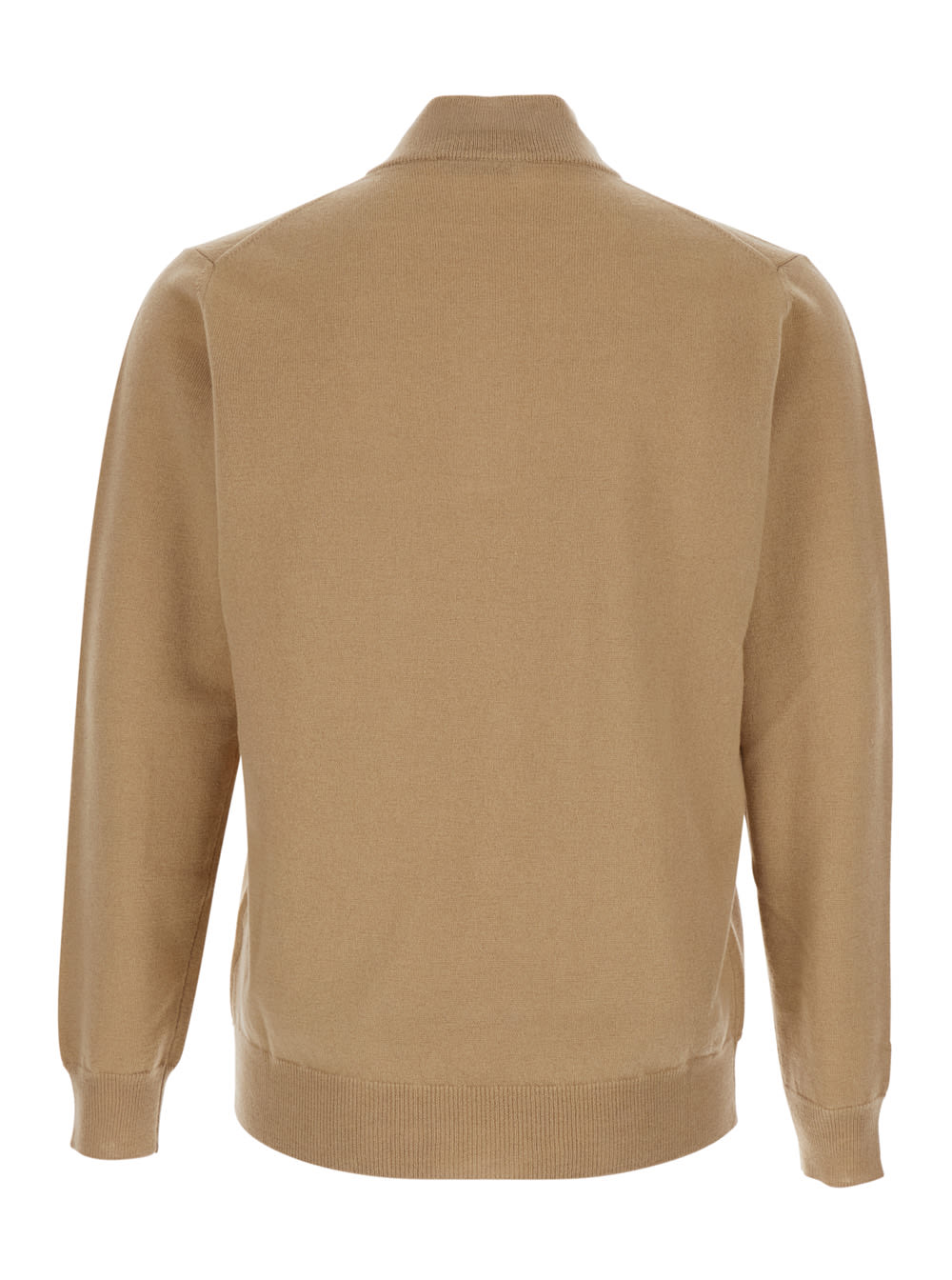 Kangra Cashmere Half-zip High-neck Sweater In Sand
