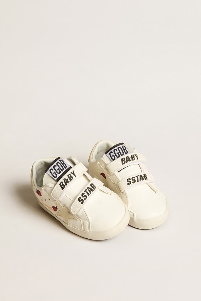 Shop Golden Goose Baby School Sneakers In White