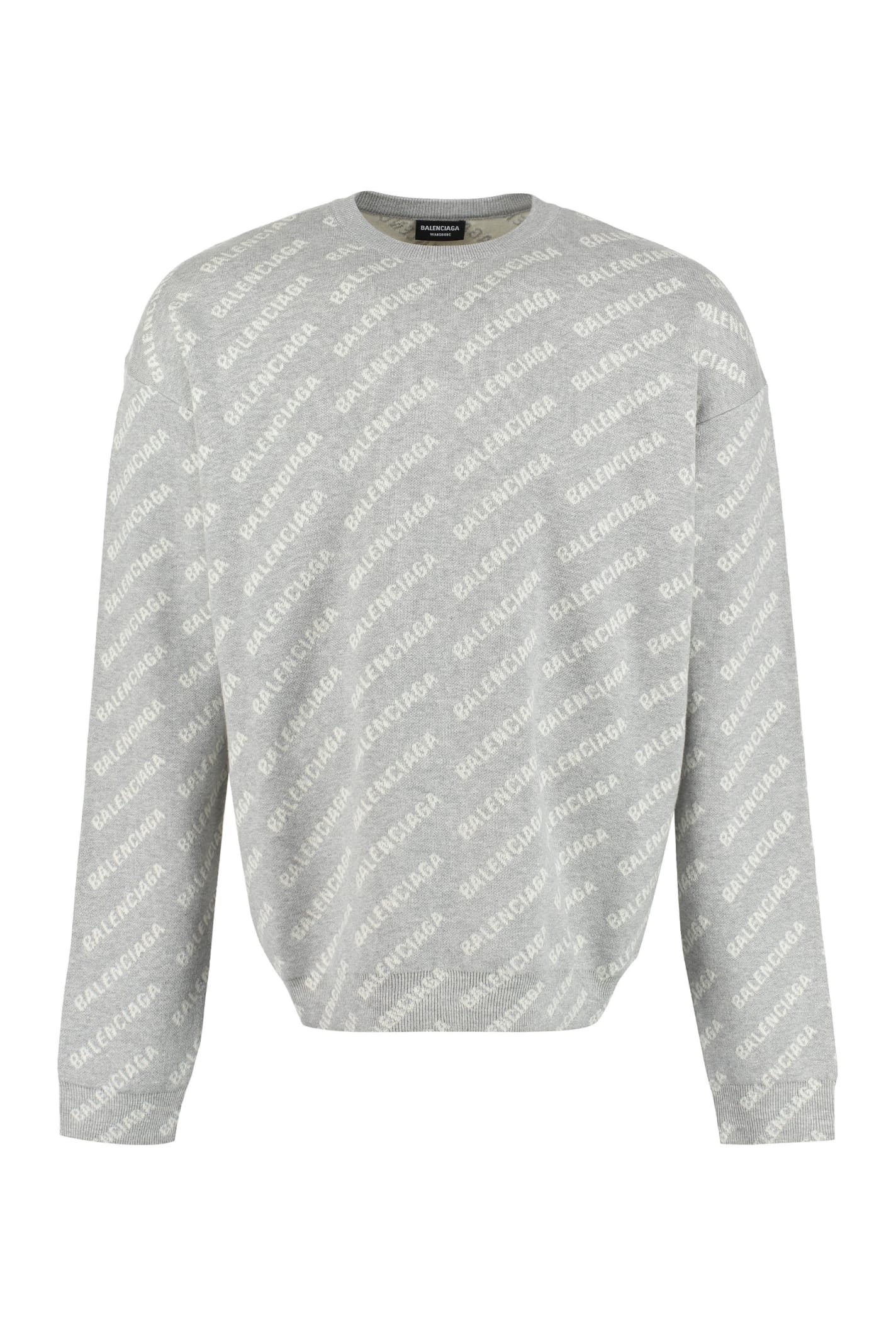Balenciaga All Over Logo Crew-neck Sweater