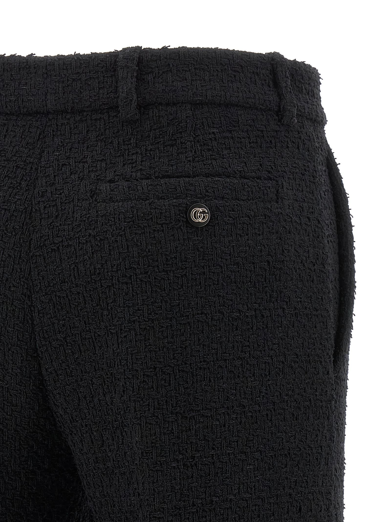 Gucci Black Cropped Trousers In Black