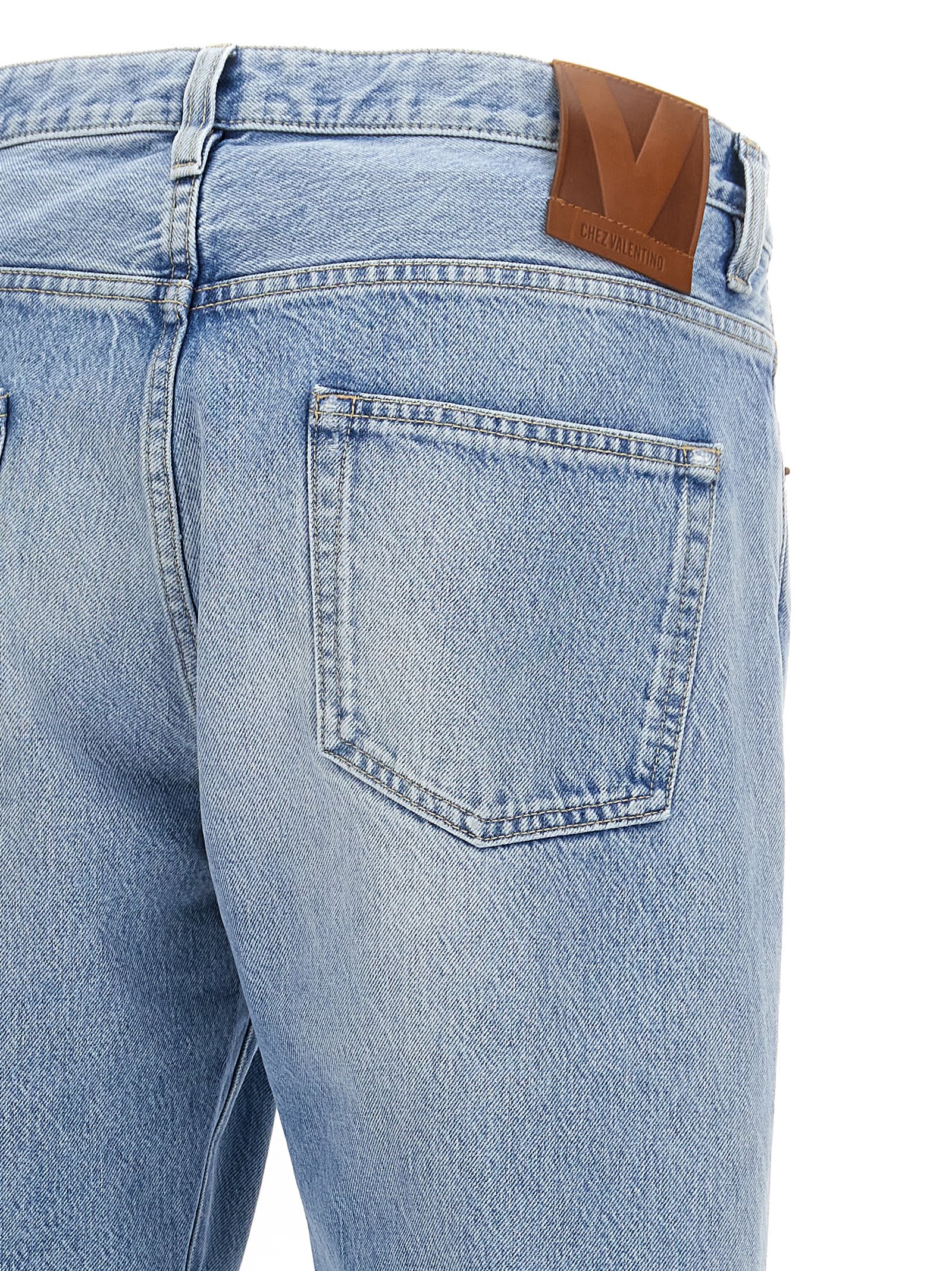 Valentino Men's Straight-leg Jeans In Light Blue