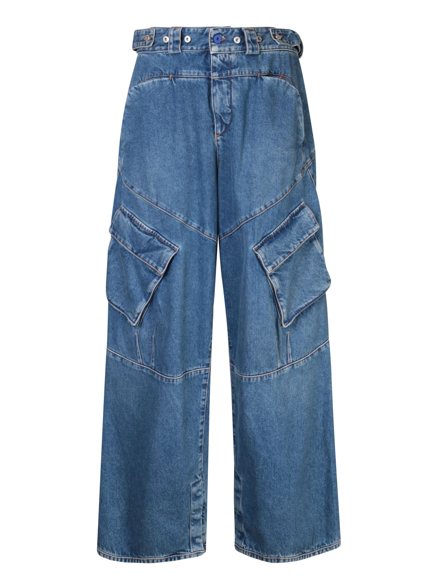 Shop Marcelo Burlon County Of Milan Wide Leg Blue Jeans