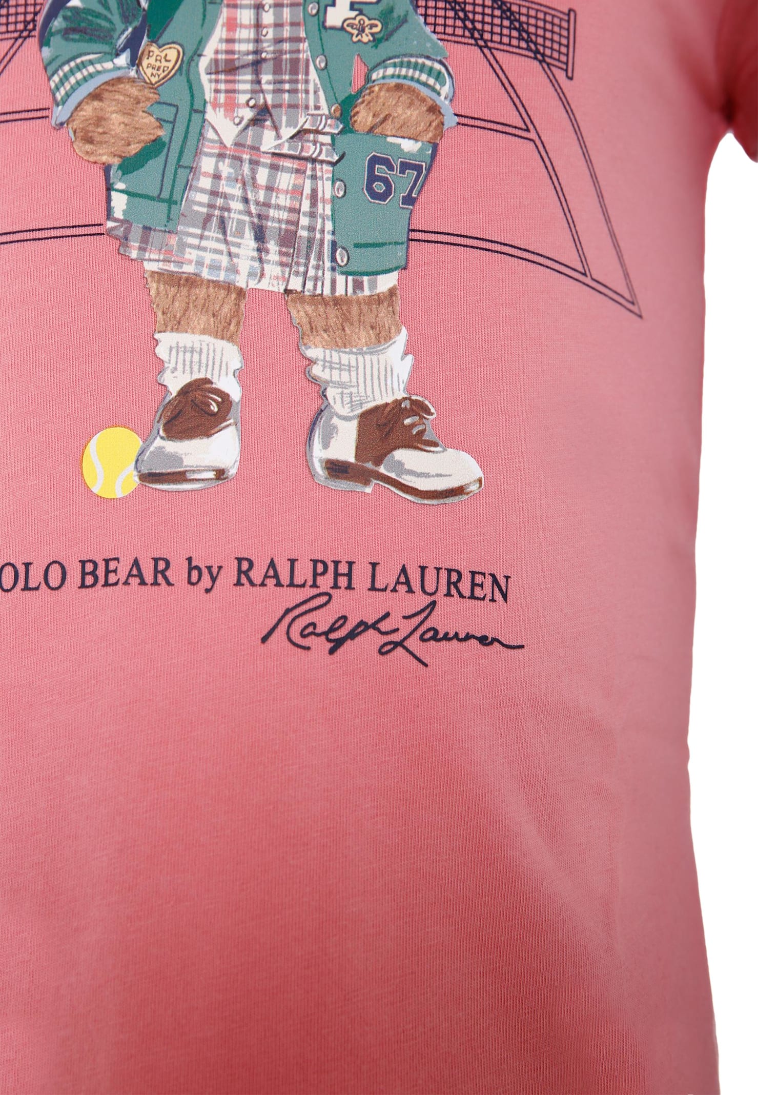 Ralph Lauren Cotton Bear Logo T-shirt In Pink