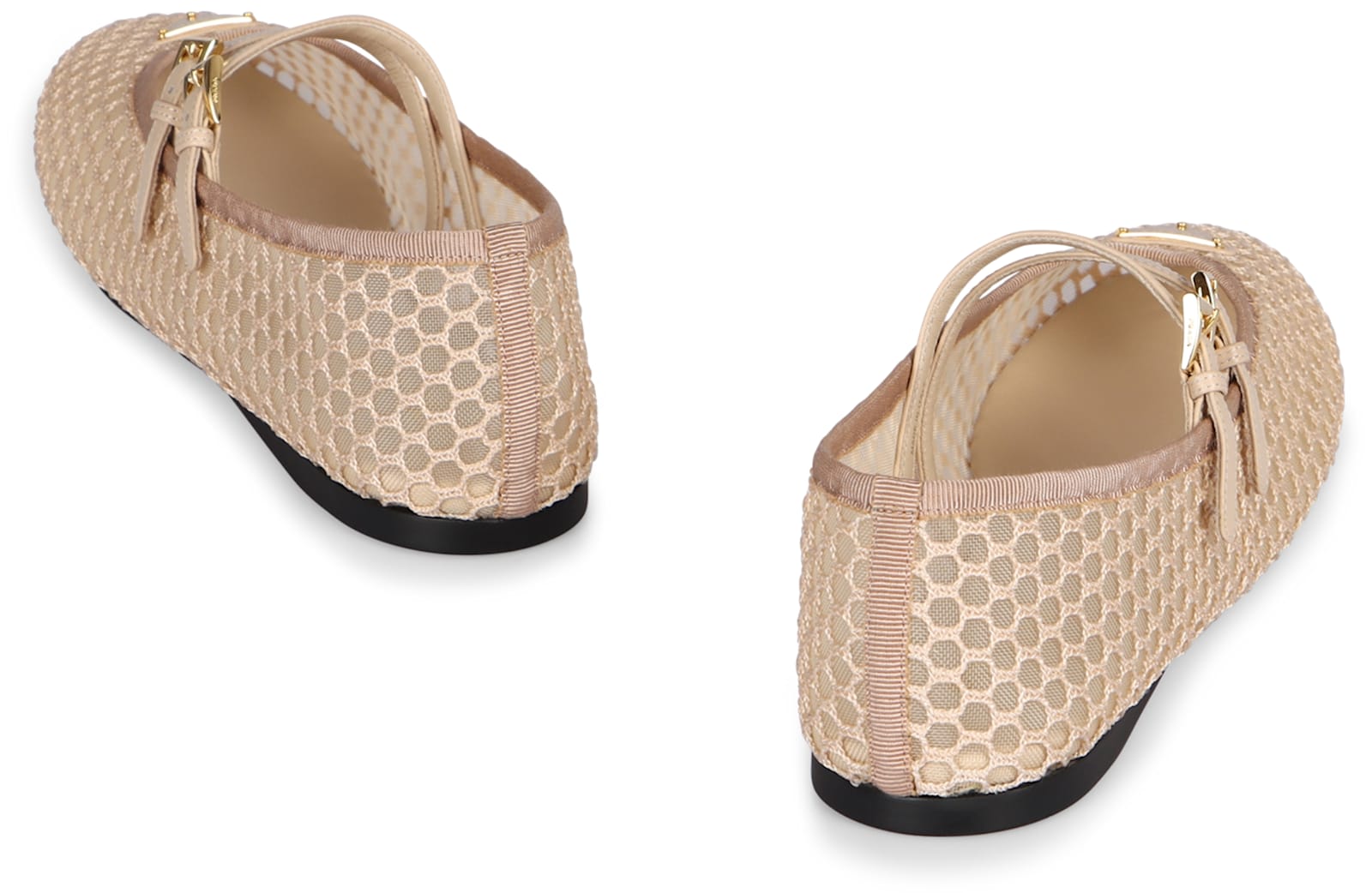 Prada Fabric Ballet Flats With Logo