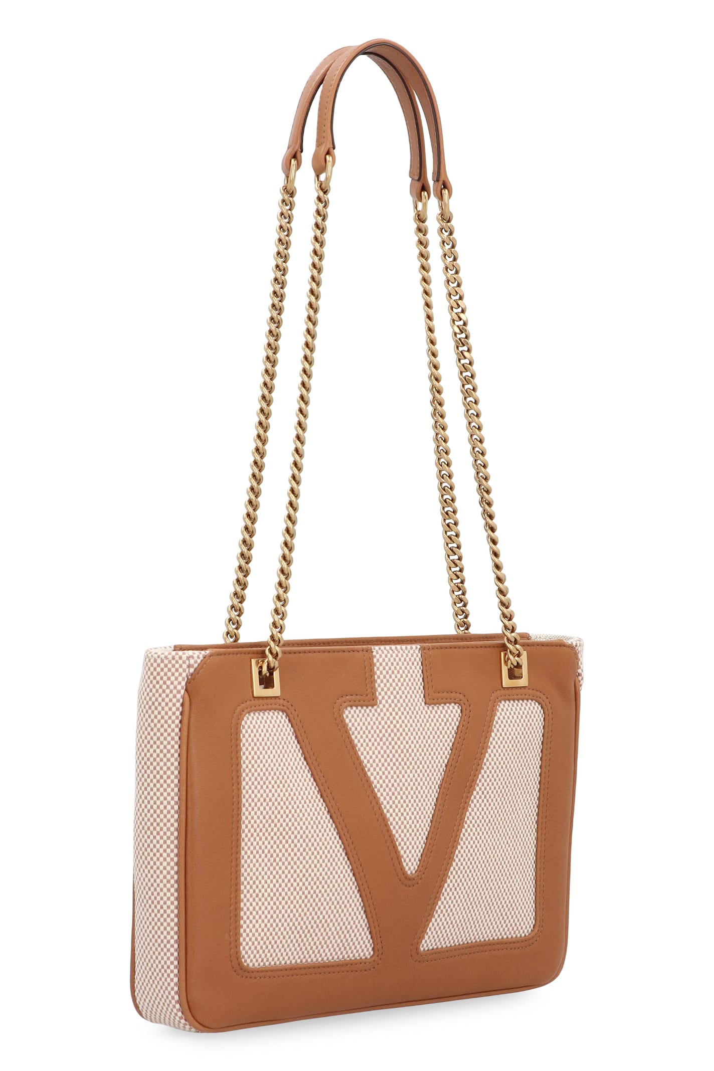 Valentino Medium Canvas And Leather Viva Superstar Tote Bag
