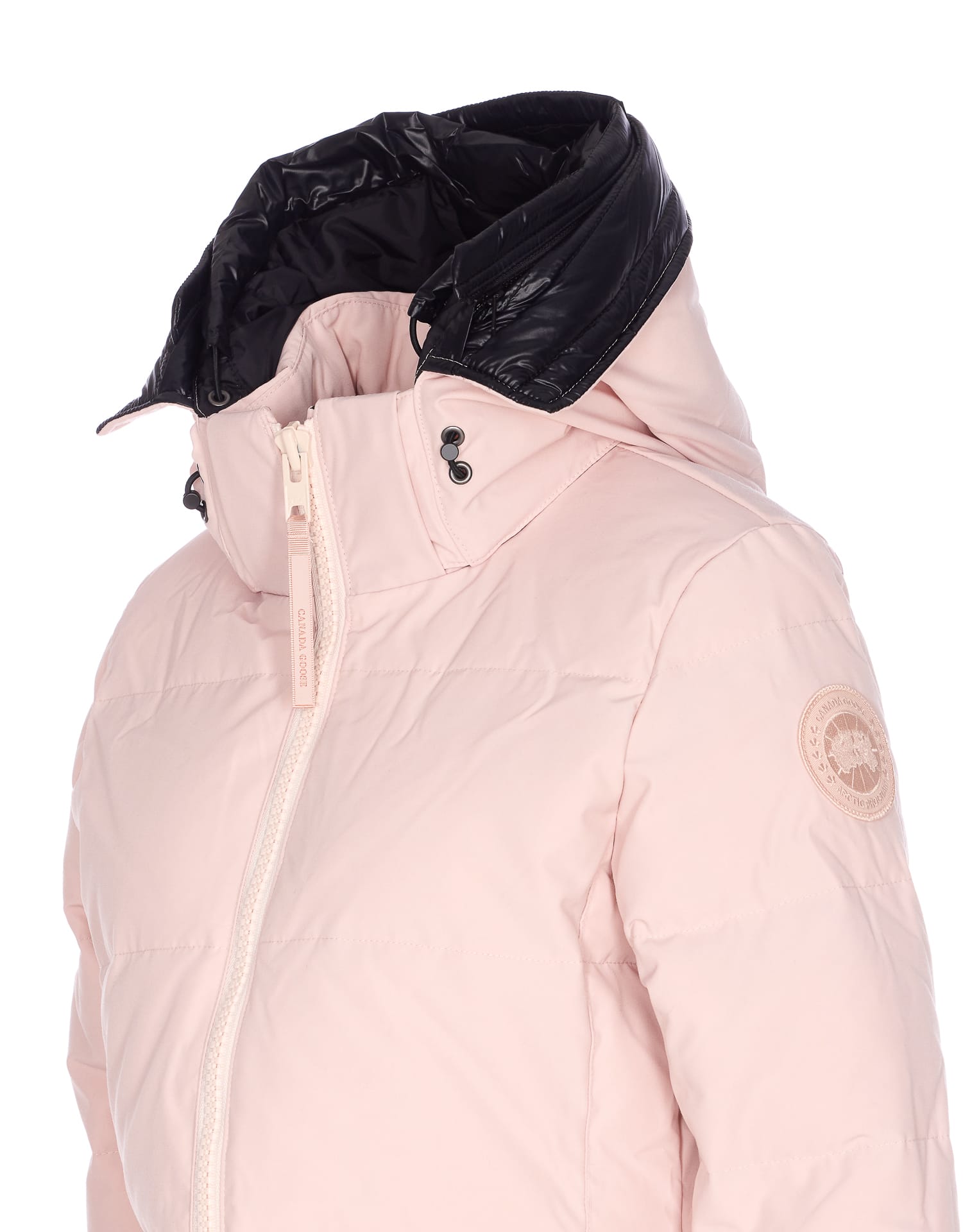 Canada Goose Hooded Quilted Jacket Side Pockets In Pink