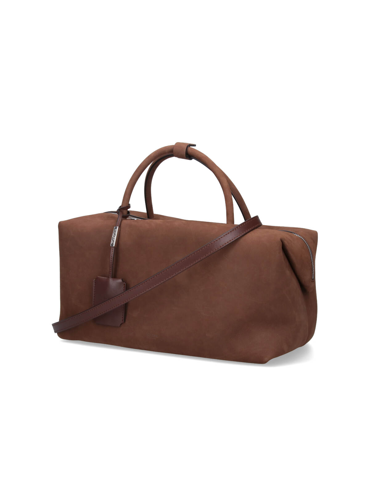 Max Mara Suede Holdall Medium Bag In Brown