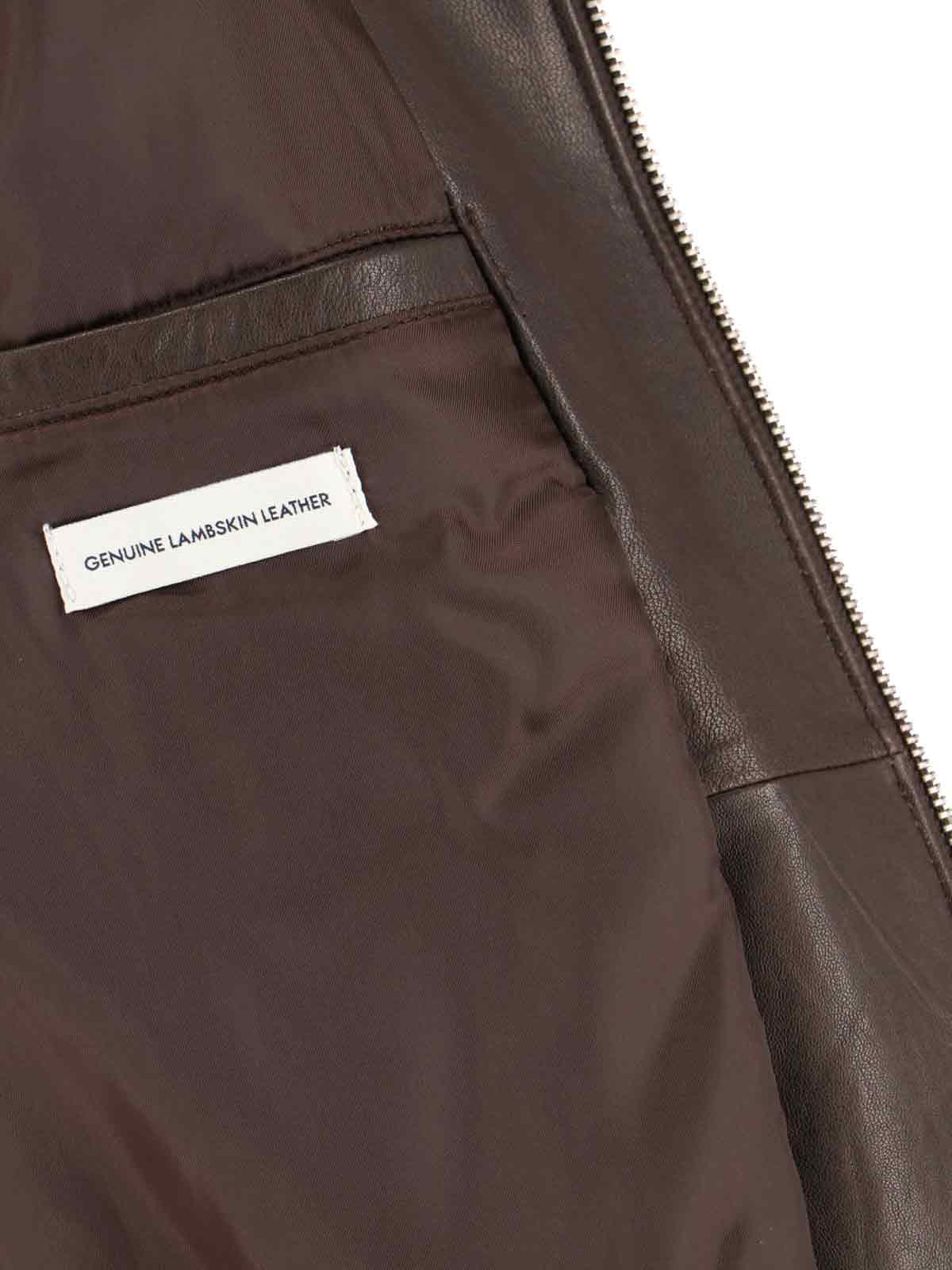 Dunst Lambs-leather Flap-pocket Jacket In Brown