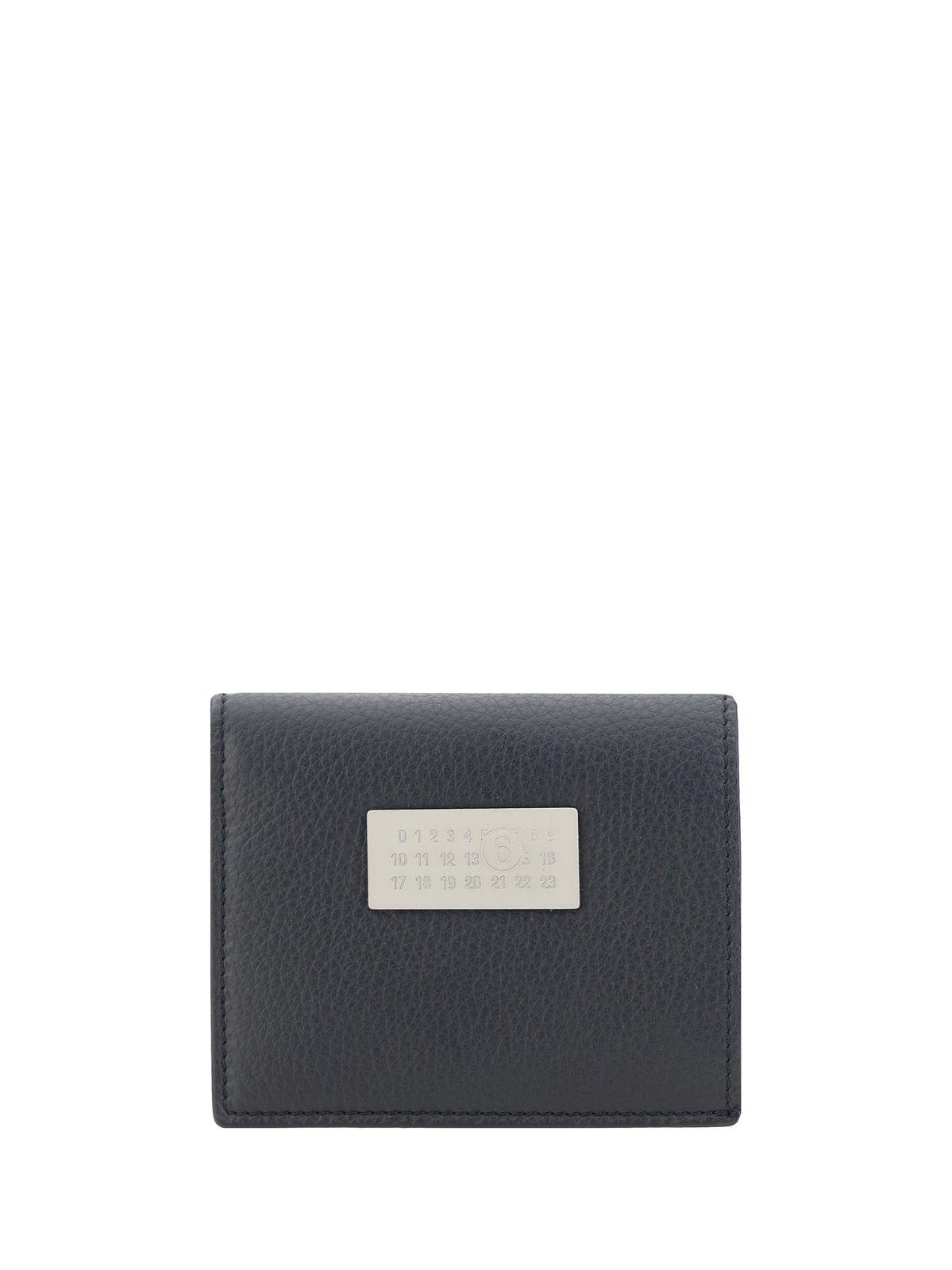 Shop Mm6 Maison Margiela Logo Plaque Fold-over Wallet In Black