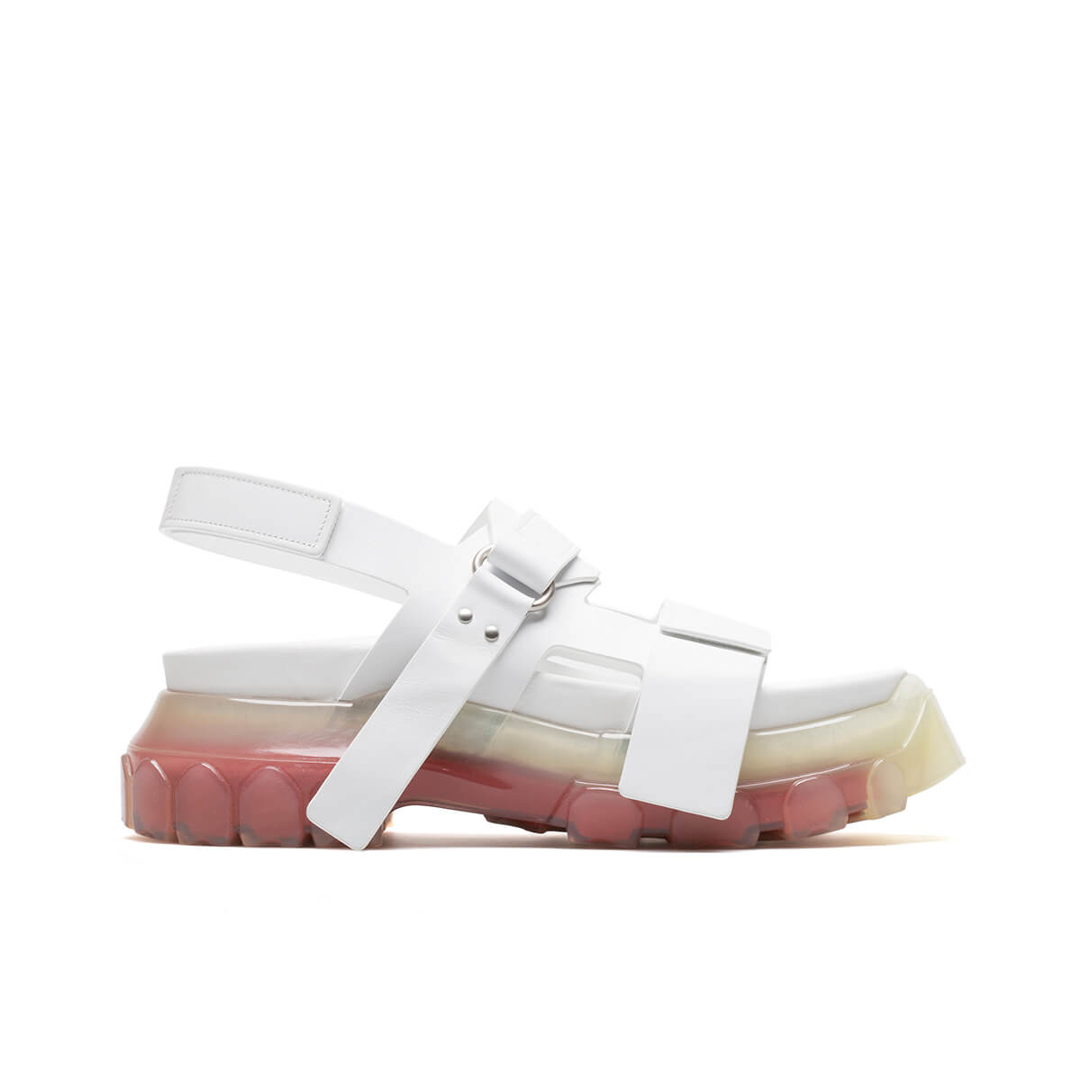 RICK OWENS WHITE TRACTOR SANDALS,11314546