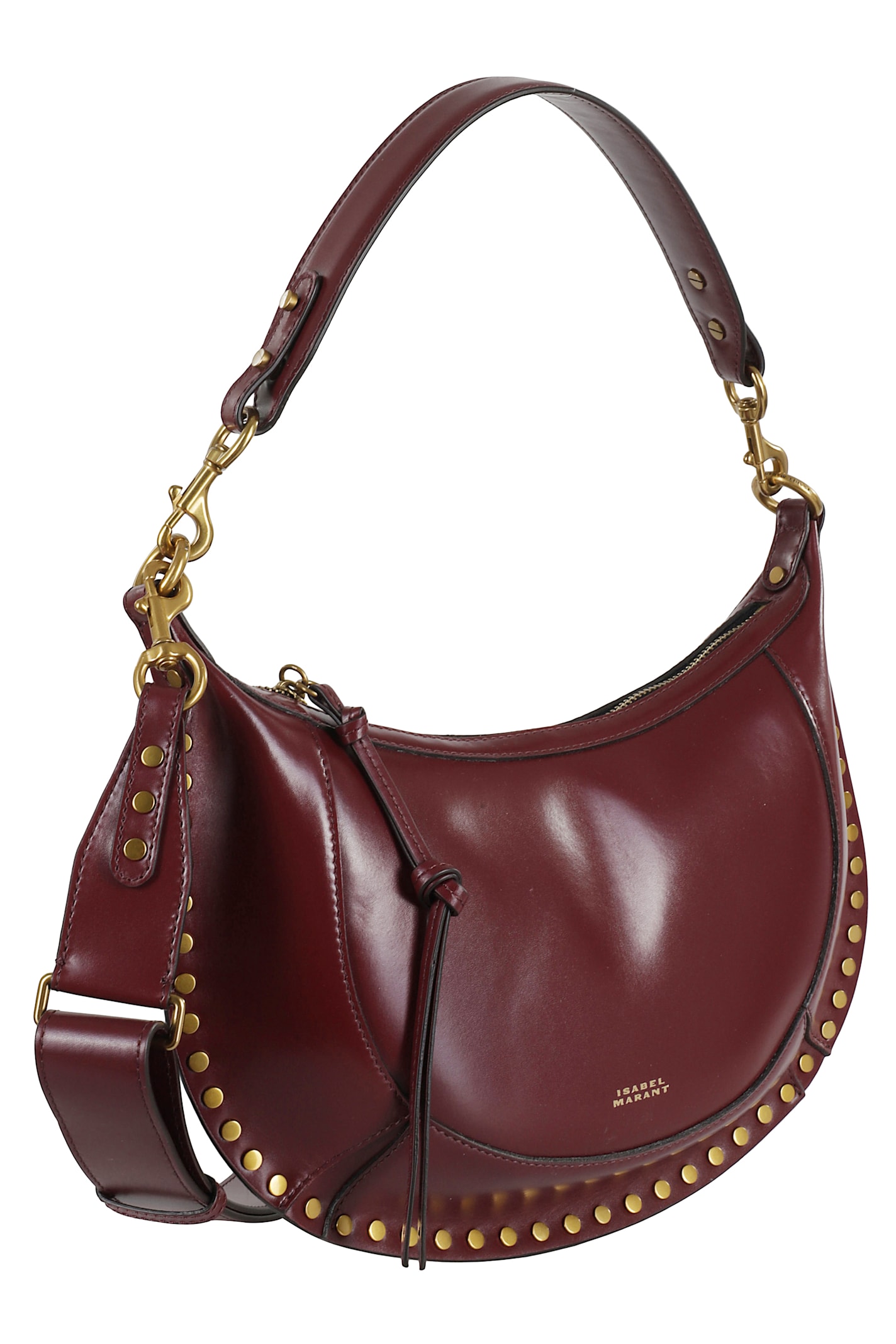 Isabel Marant Naoko Burgundy Leather Crossbody Bag In Burgundy
