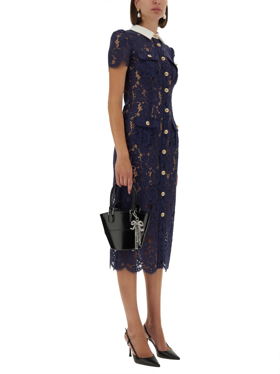 Self-portrait Lace Midi Dress In Blue