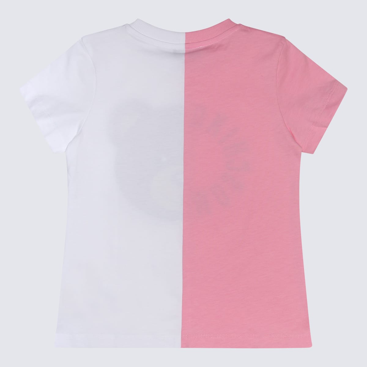 Shop Moschino White And Pink Multicolour Cotton T-shirt In Swet Pink
