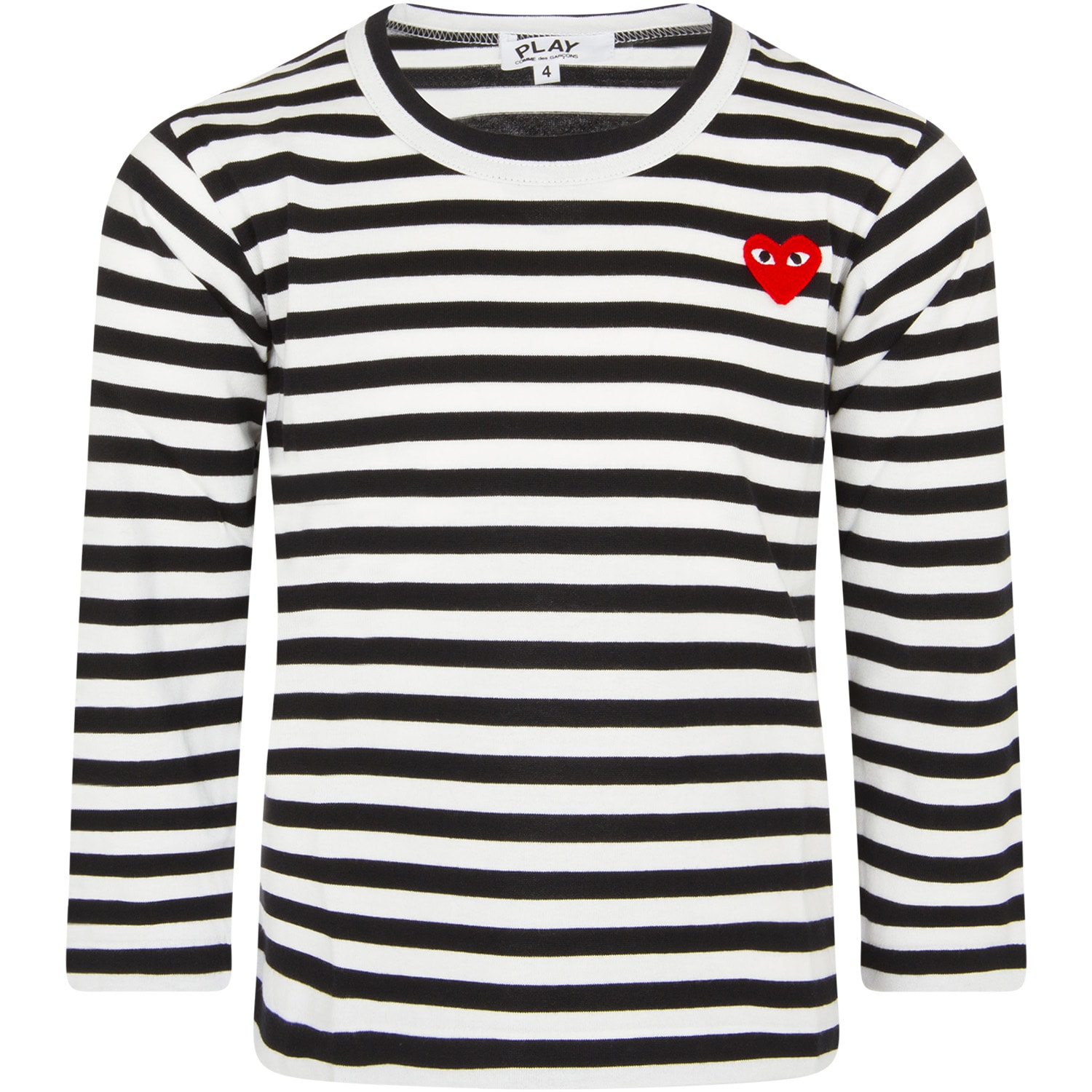 Comme des Garçons Play White And Black Striped T-shirt With Heart