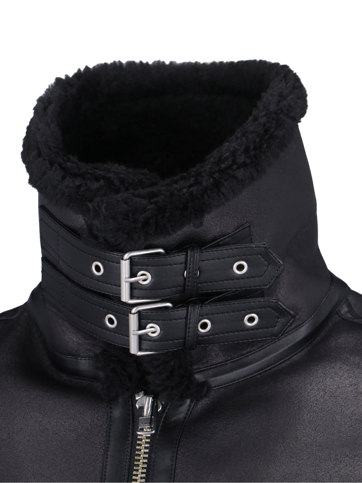 Shop Dunst Faux Shearling Zip Jacket In Black