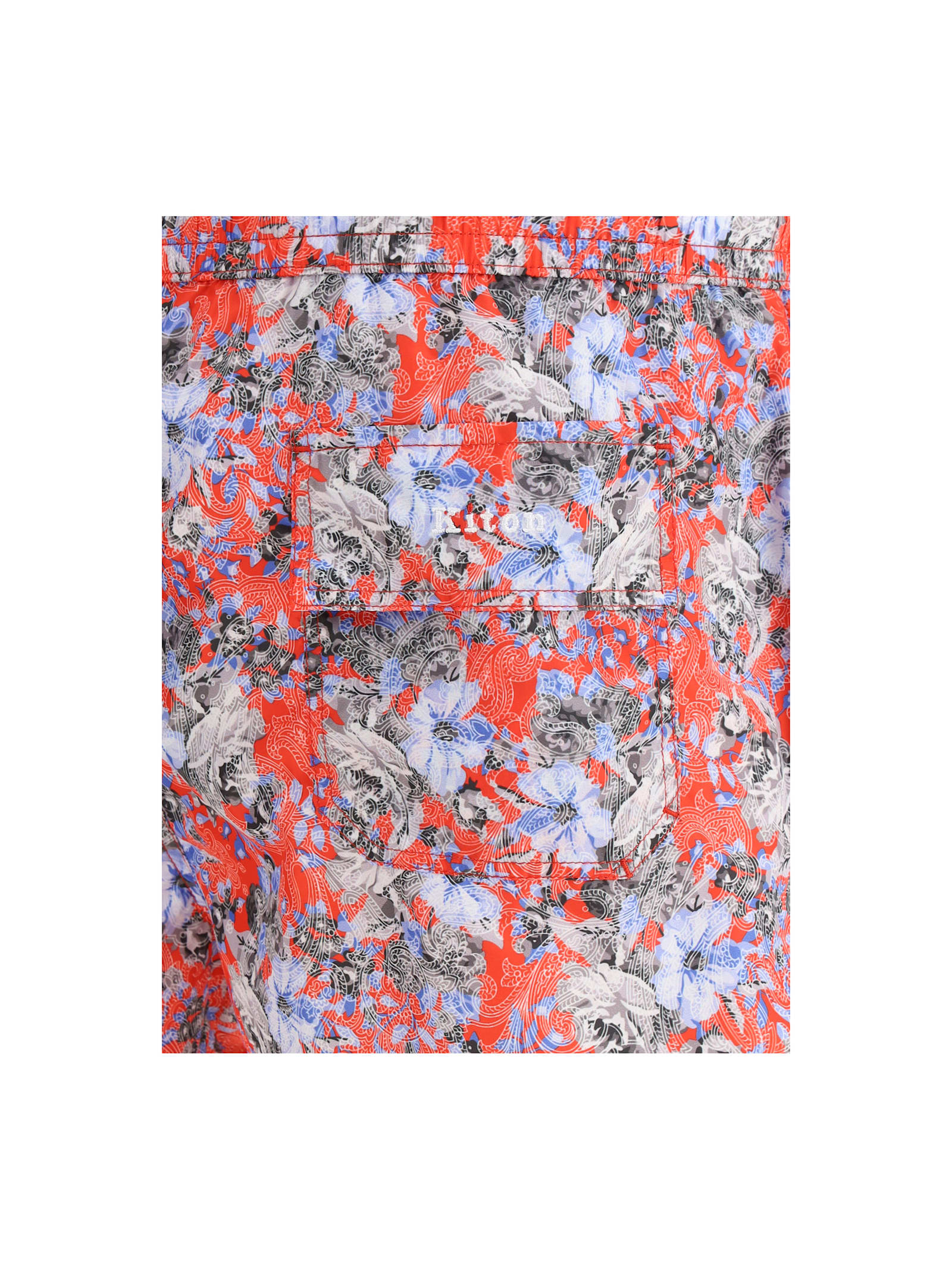 Shop Kiton Paisley Print Swimshorts In Mare