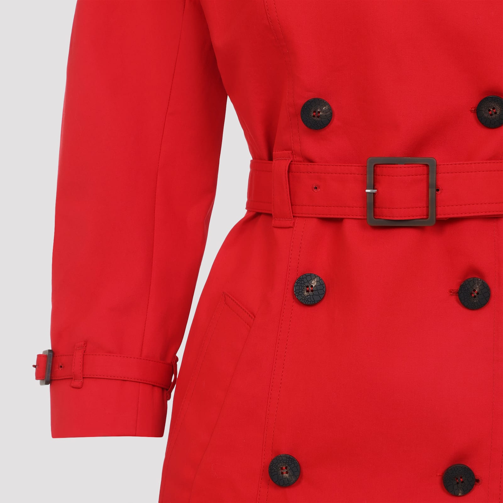 Jacquemus Double Breasted Belted Trench Coat In Red