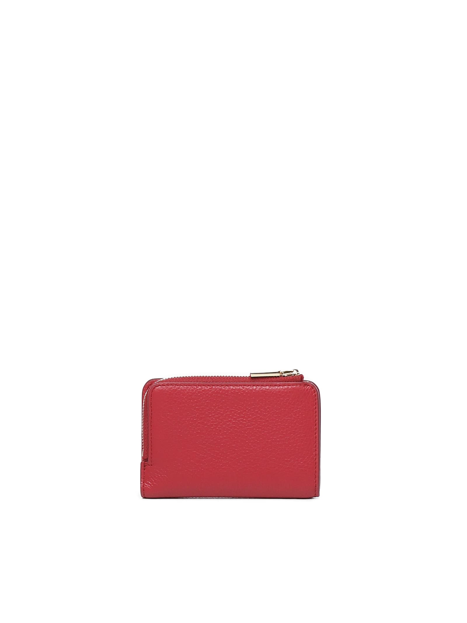 Coccinelle Red Leather Small Zip Wallet In Red
