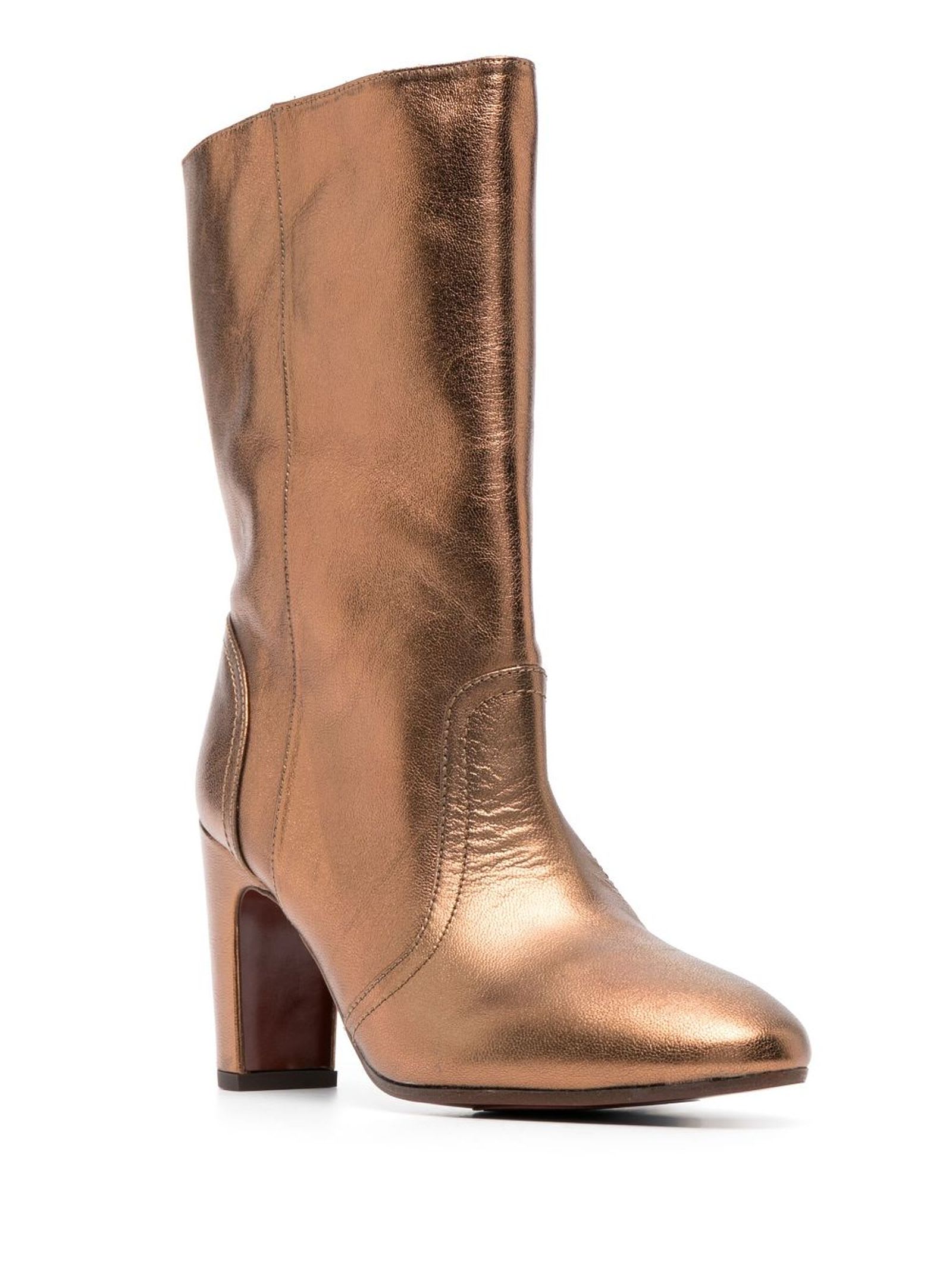 Shop Chie Mihara Coppertone Calf Leather Eyta Boots In Cobre